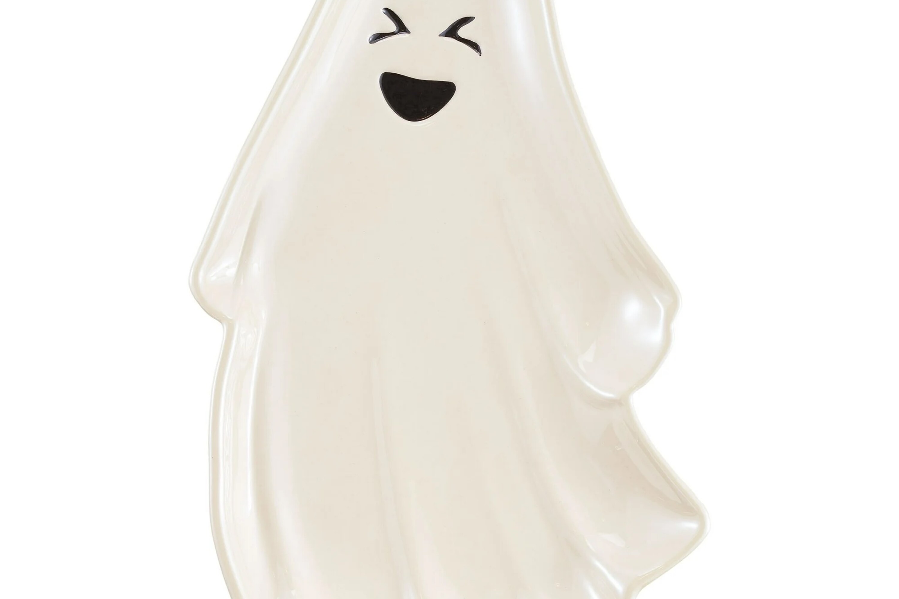 Halloween Earthenware Ghost Shaped Serving Tray, 12.16 in x 7.48 in, by Way To Celebrate