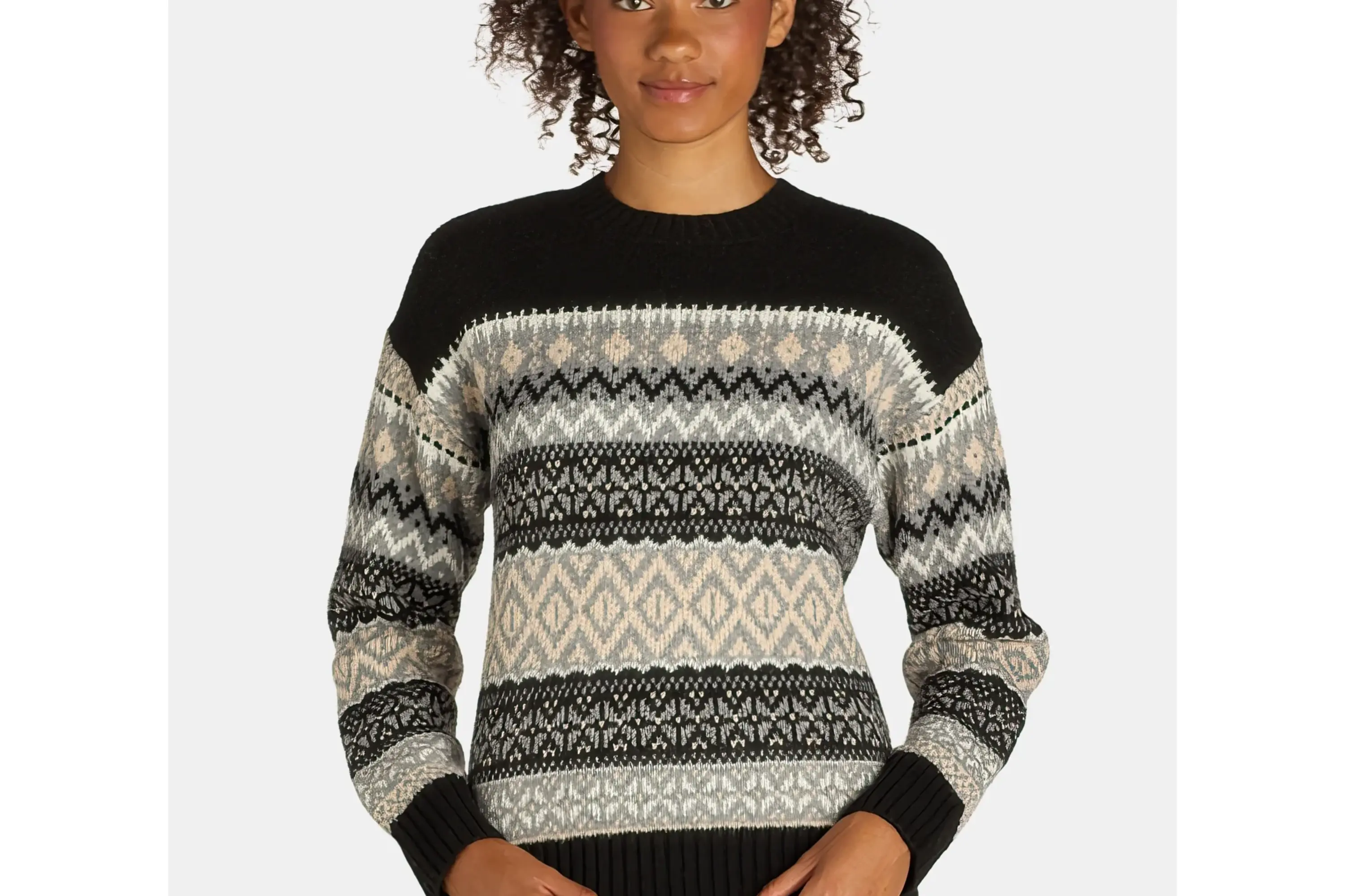 Time and Tru Fair Isle Pullover Sweater