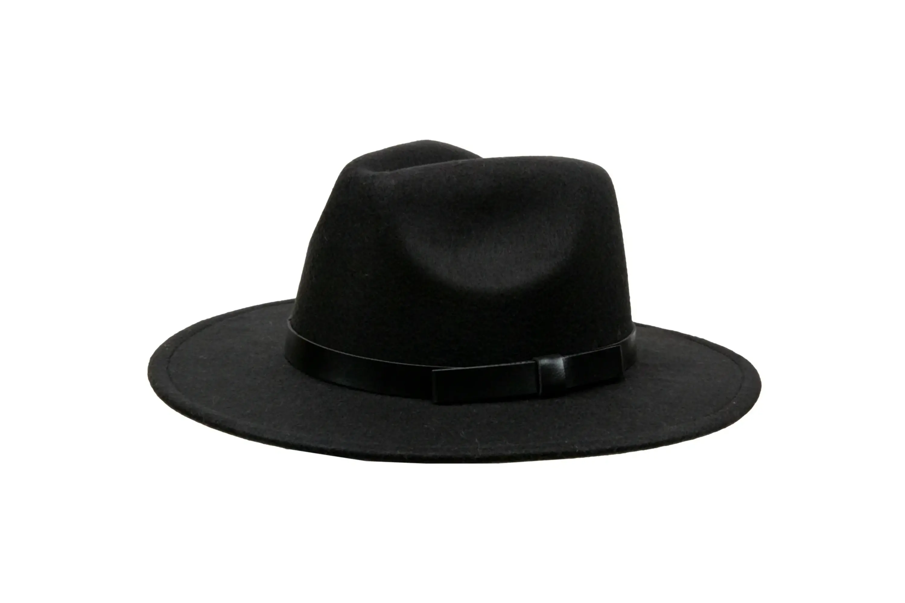 Wonder Nation Girls Panama Style Felt Hat, Black