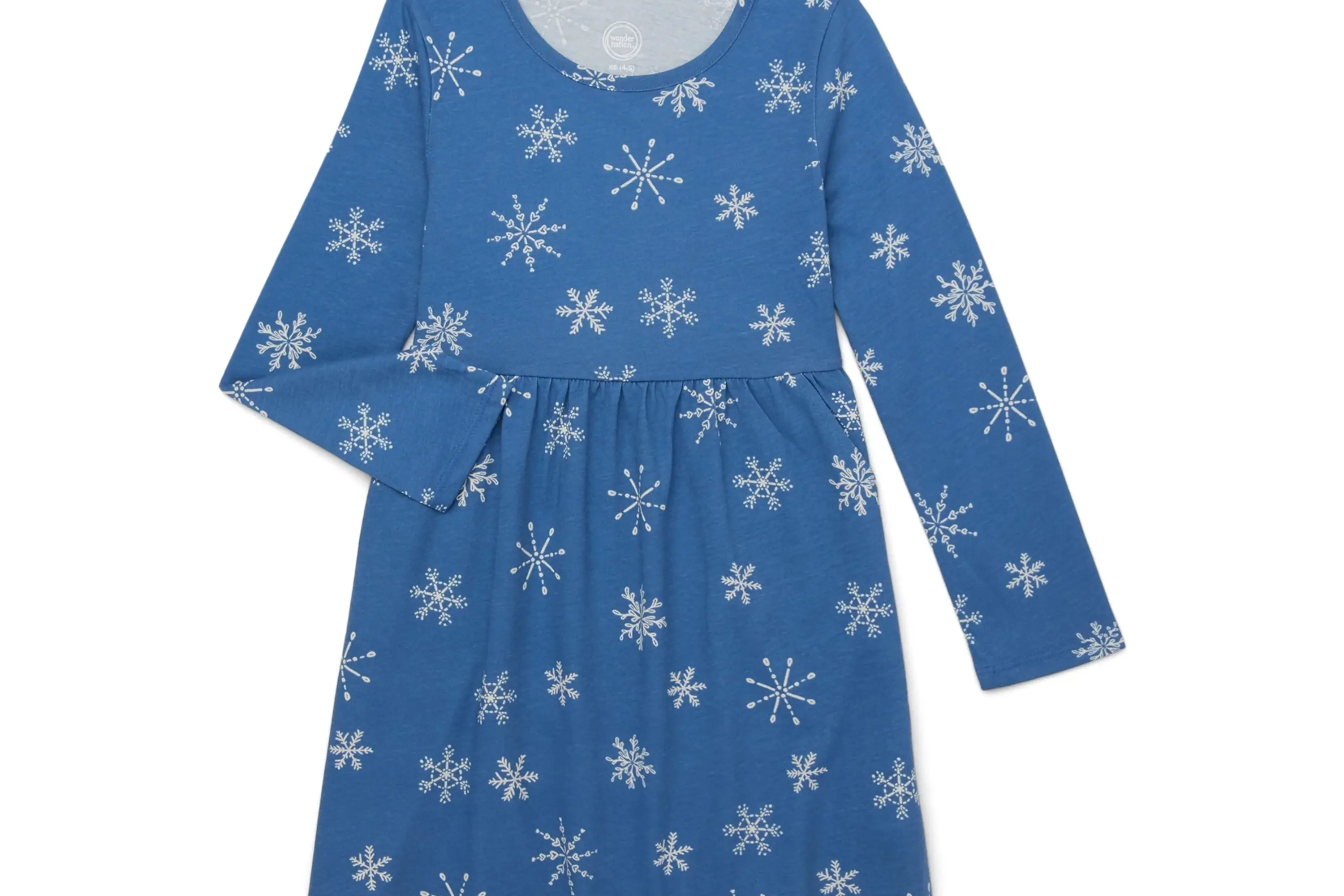 Wonder Nation Girls Long Sleeve Play Dress, Sizes 4-18 & Plus