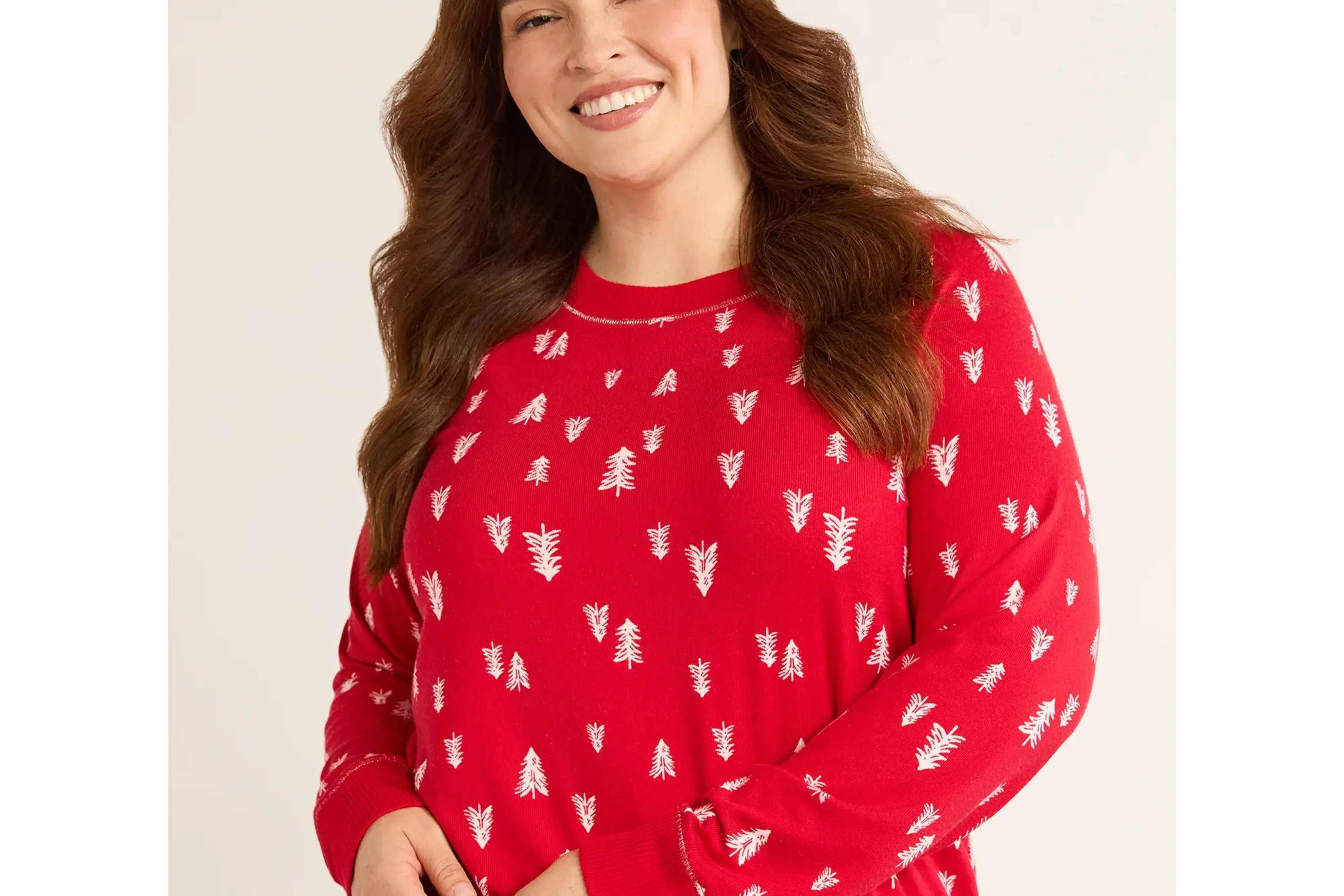 Joyspun Hacci Knit Tree Print Sleep Top