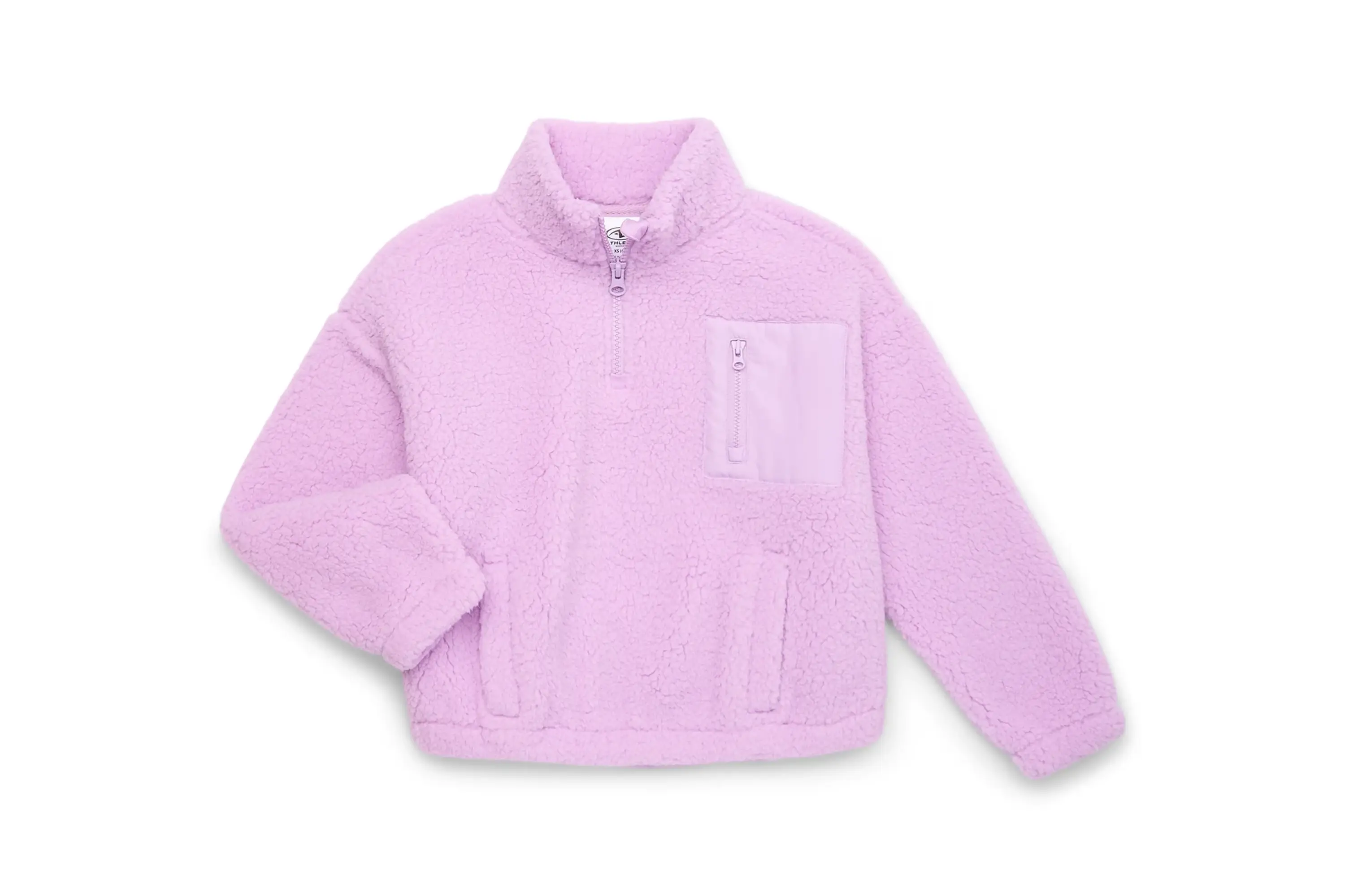 Athletic Works Girl's Quarter Zip Faux Shearling Shacket