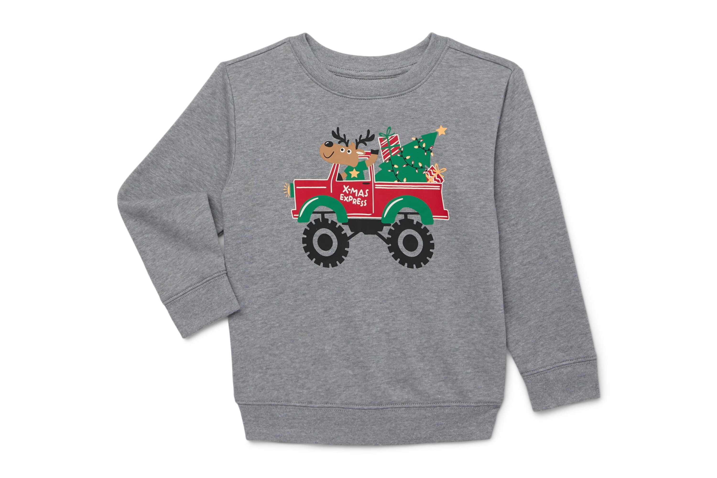 Christmas Toddler Boys’ Sweatshirt with Long Sleeves from Holiday Time, Sizes 12M-5T