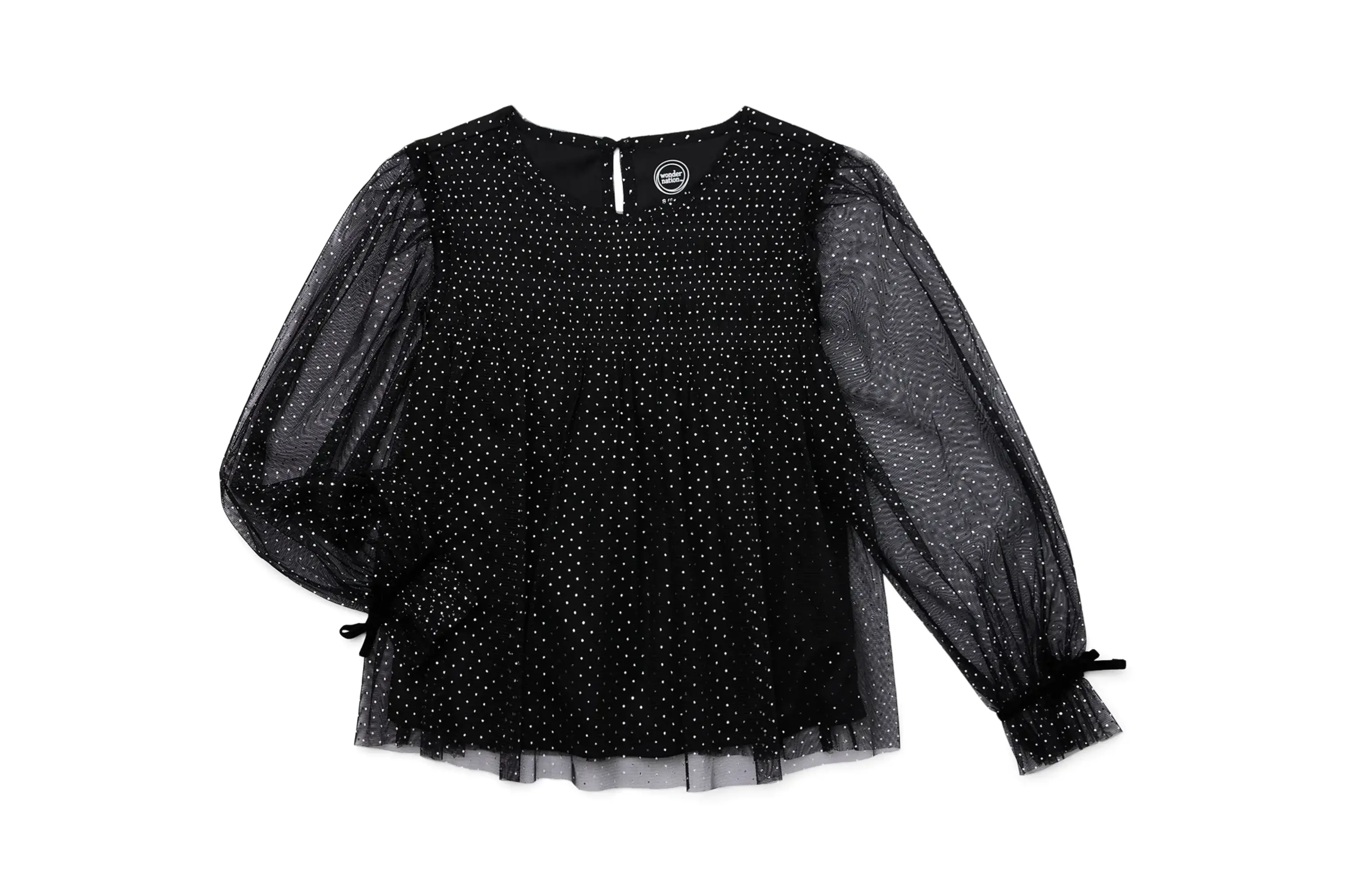 Wonder Nation Girls Smocked Tulle Top
