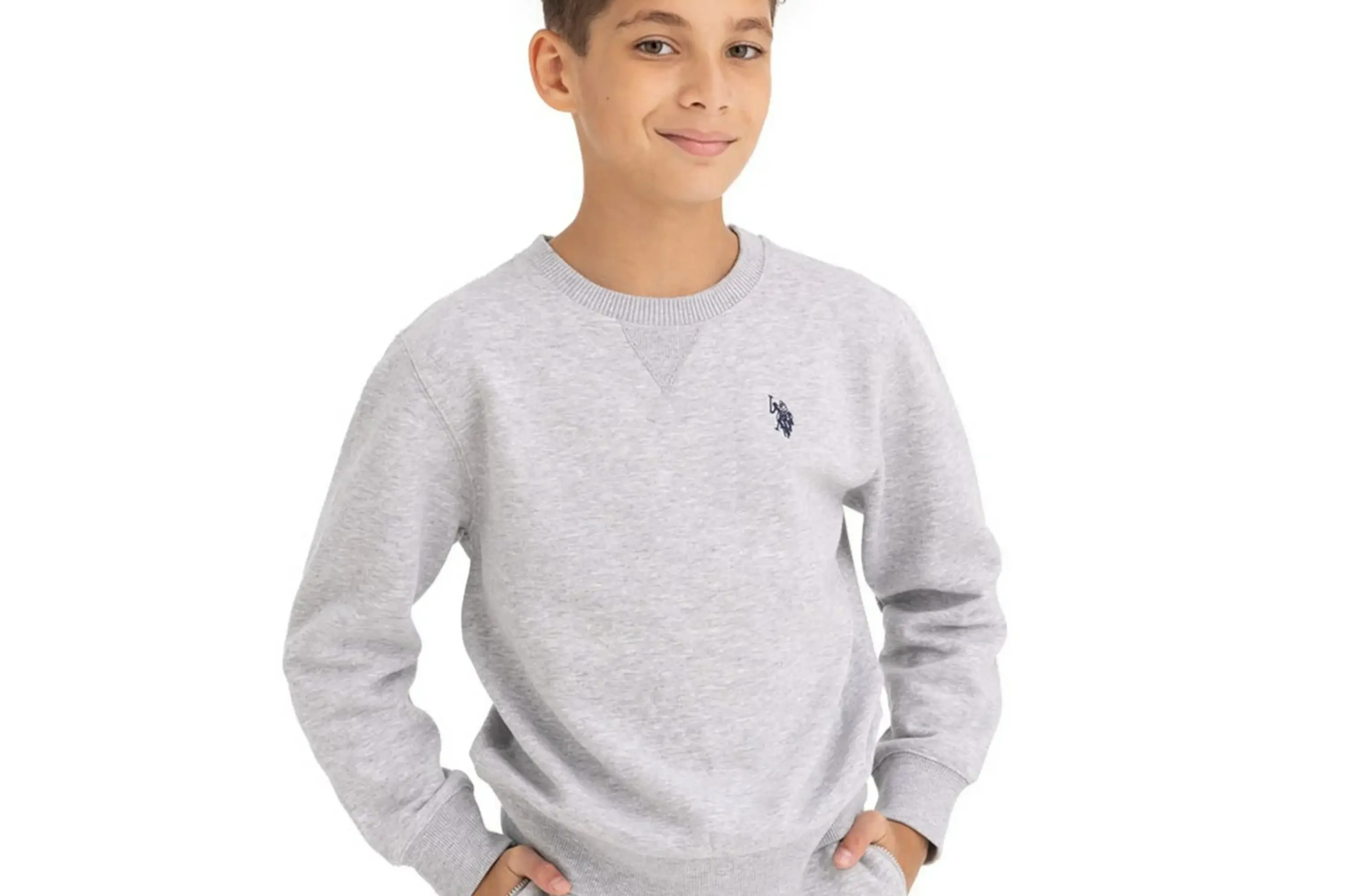 U.S. Polo Assn. Boys Fleece Crew Neck Pullover Sweatshirt