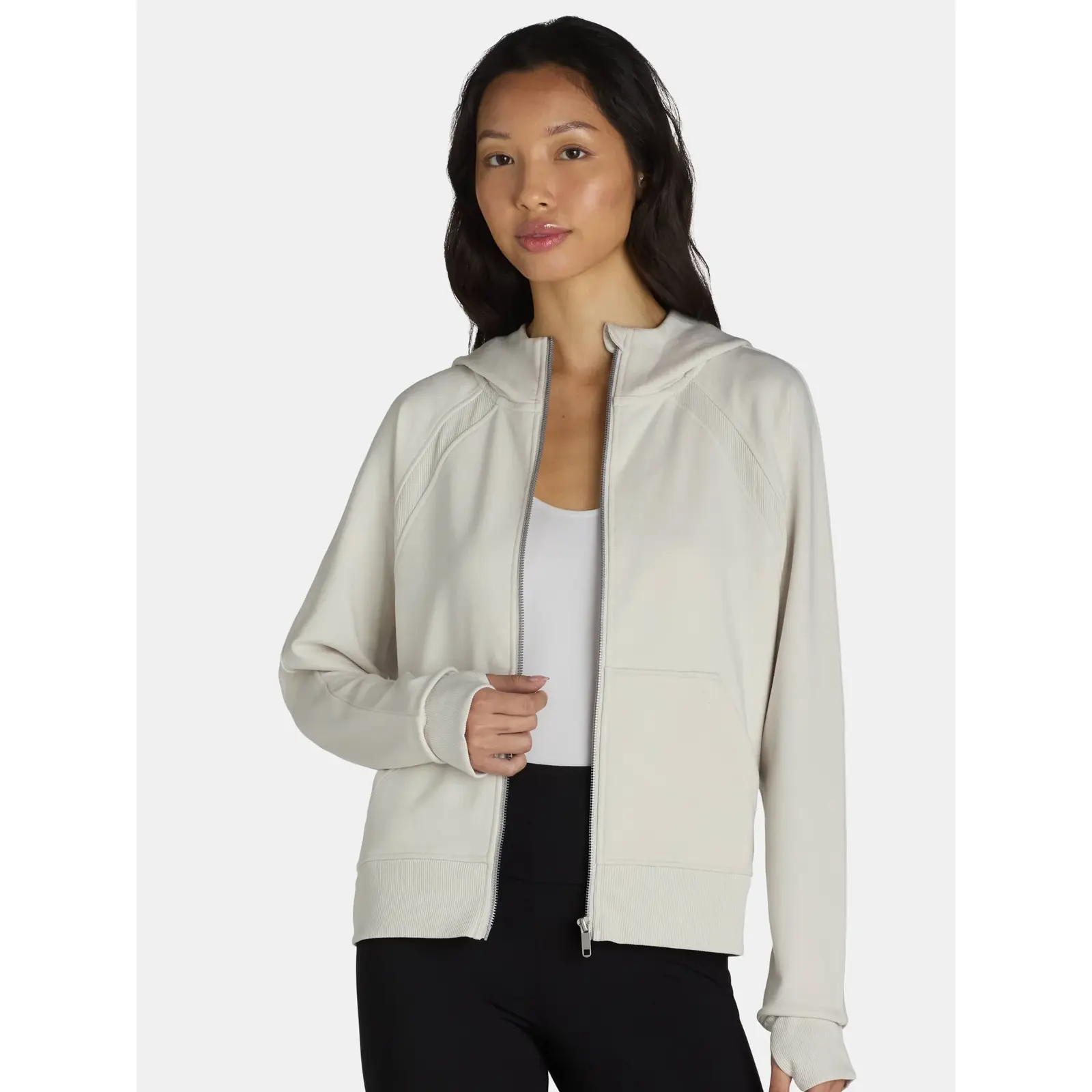 Avia Plush Fleece Hooded Zip-Up Jacket