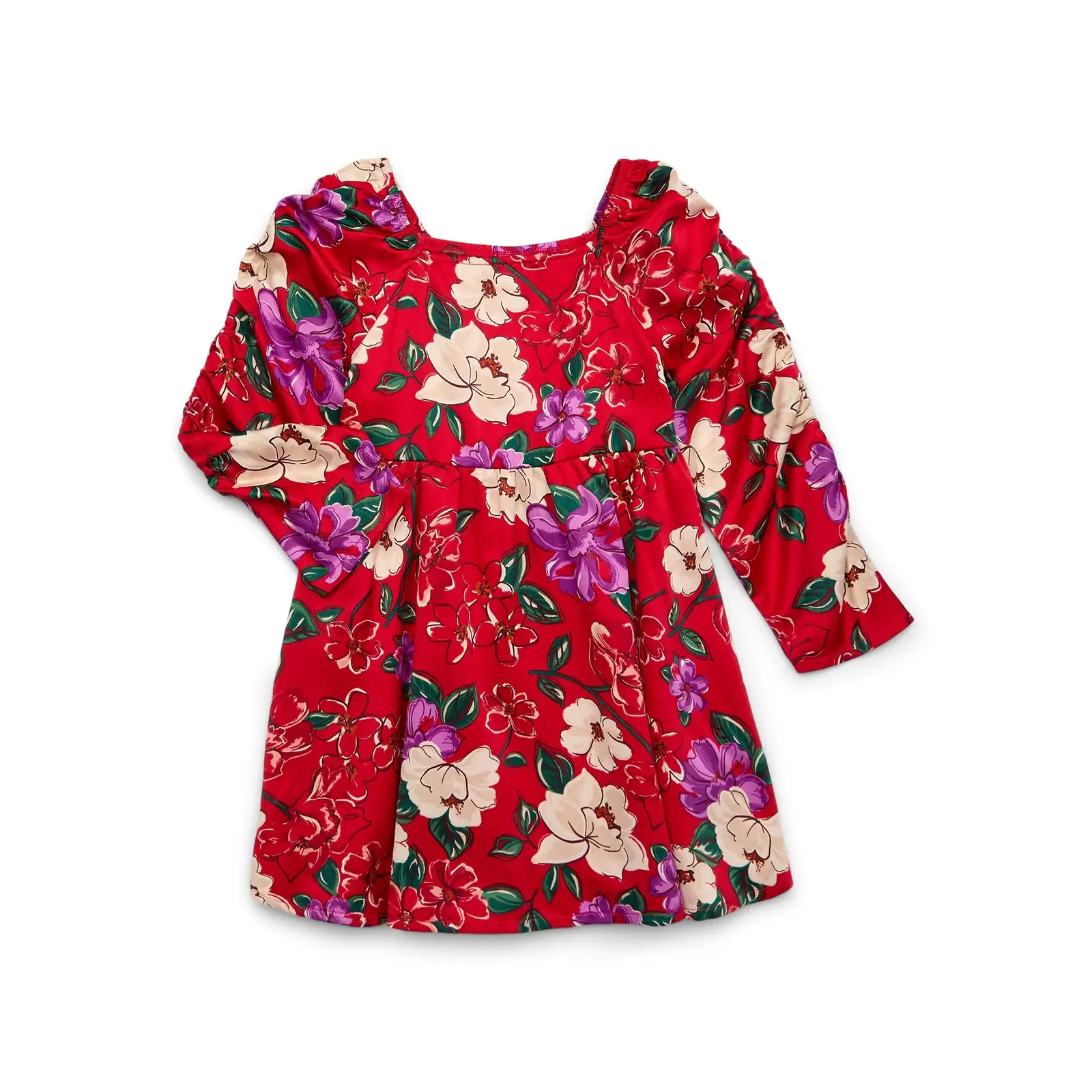 Zac Kids Girls Floral Print Satin Dress