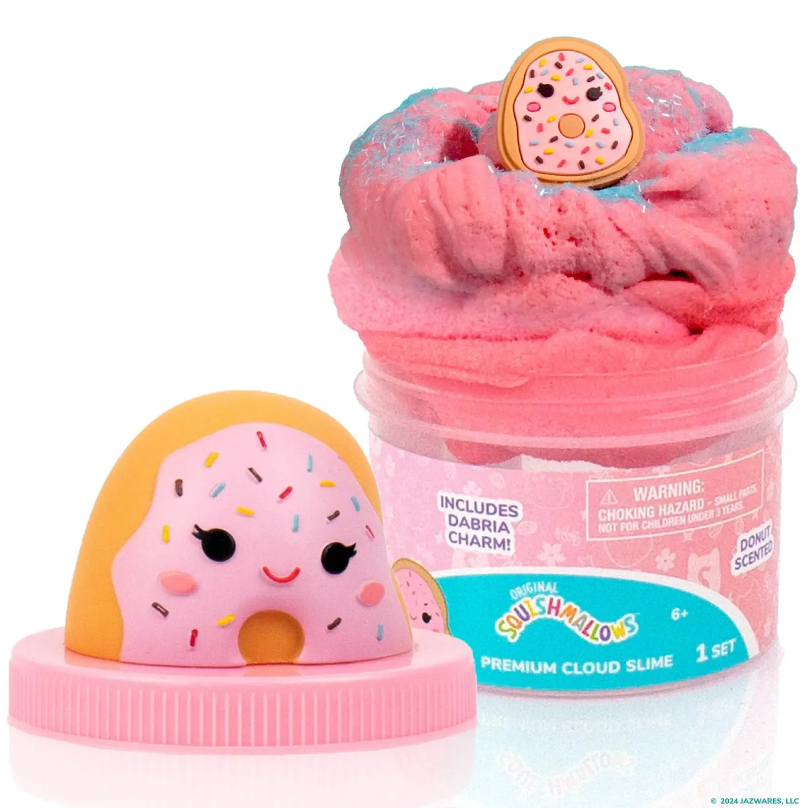 Original Squishmallows™ Premium Cloud Slime 2-Pack, Dabria the Donut & Pyle the Mushroom