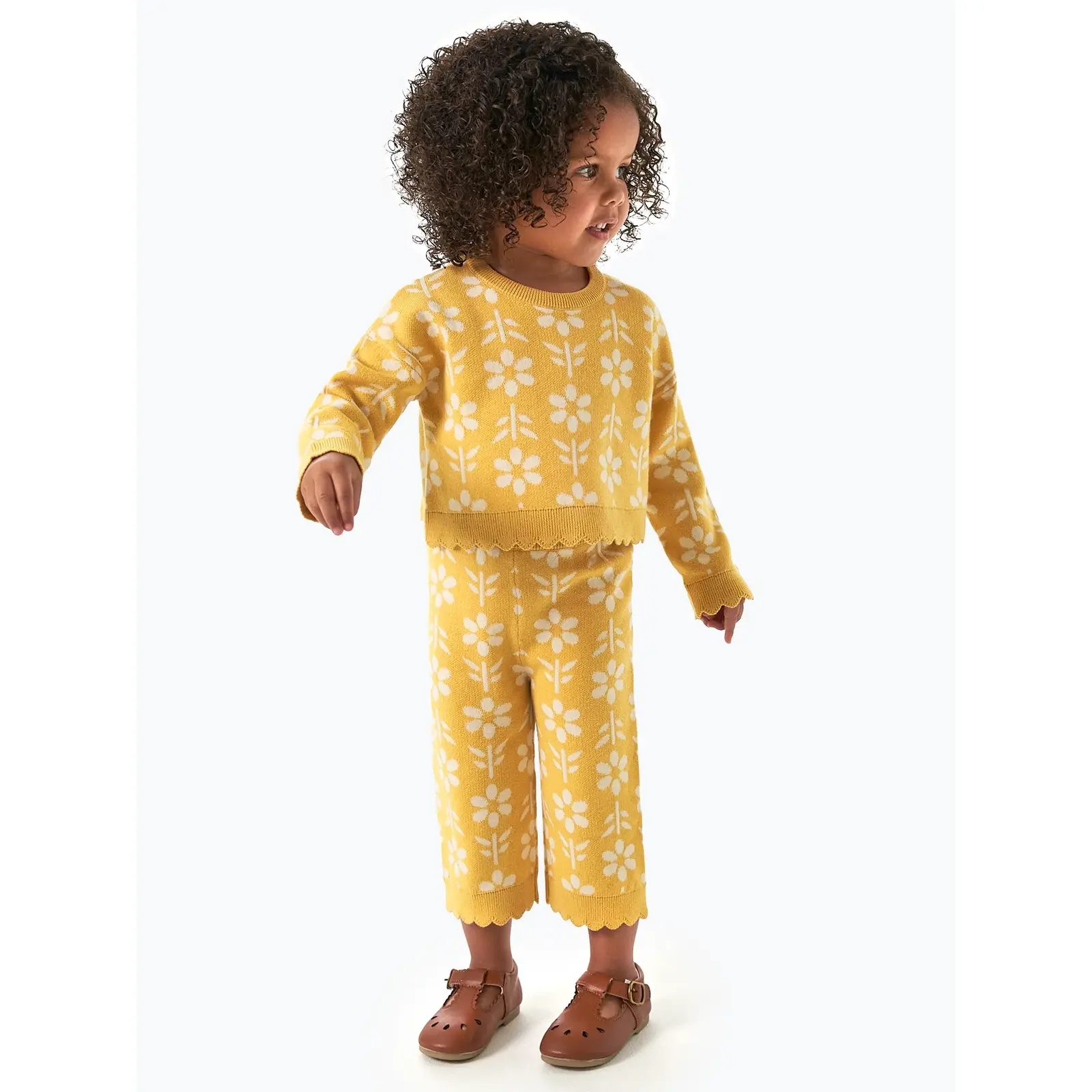Modern Moments by Gerber Toddler Girl Jacquard Sweater and Legging Set