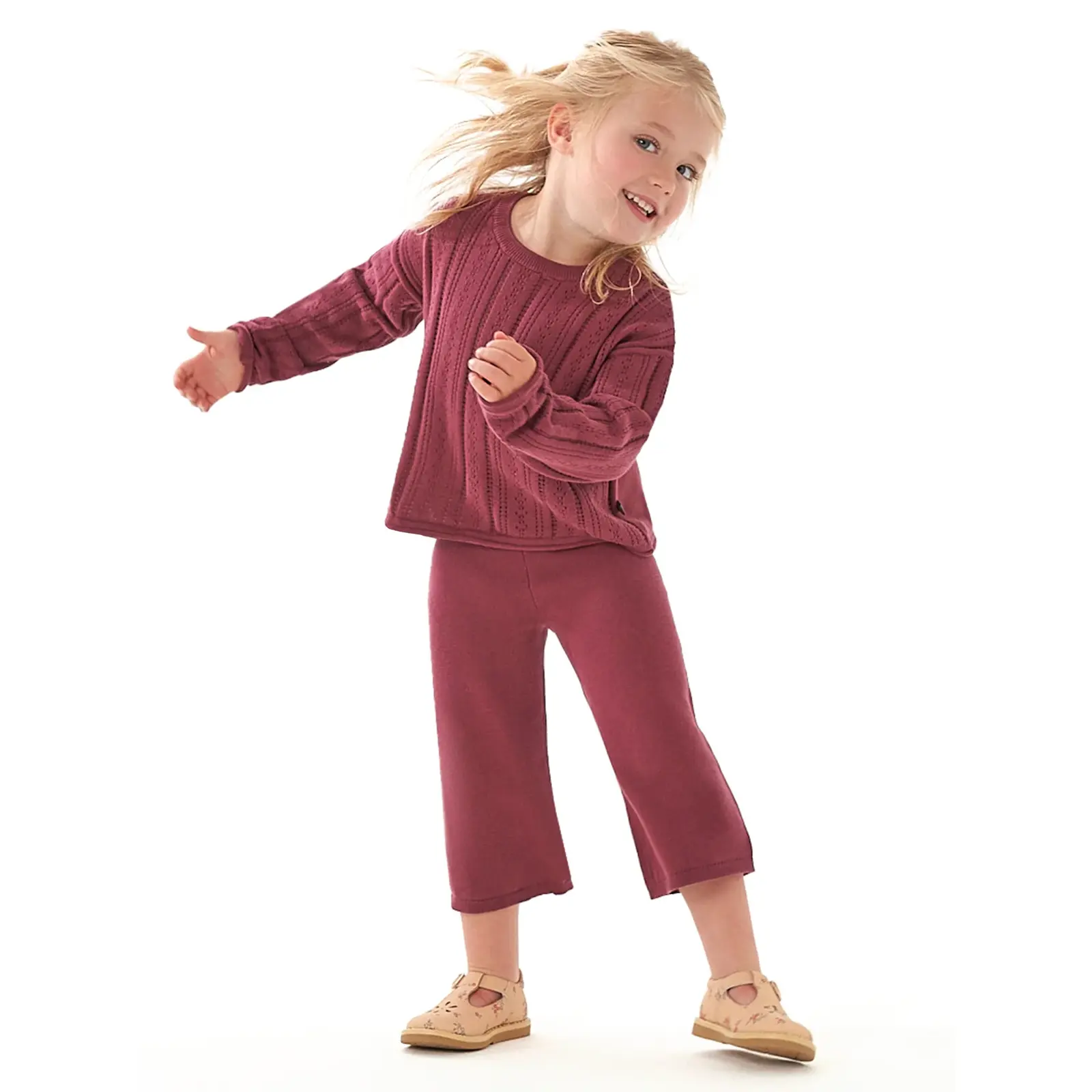 Modern Moments by Gerber Toddler Girl Pointelle Sweater and Pant Set