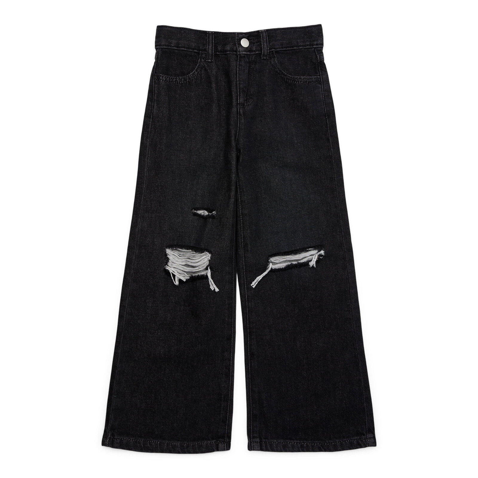 Wonder Nation Tween Girl's Wide Leg Destructive Jeans, Sizes 5-18