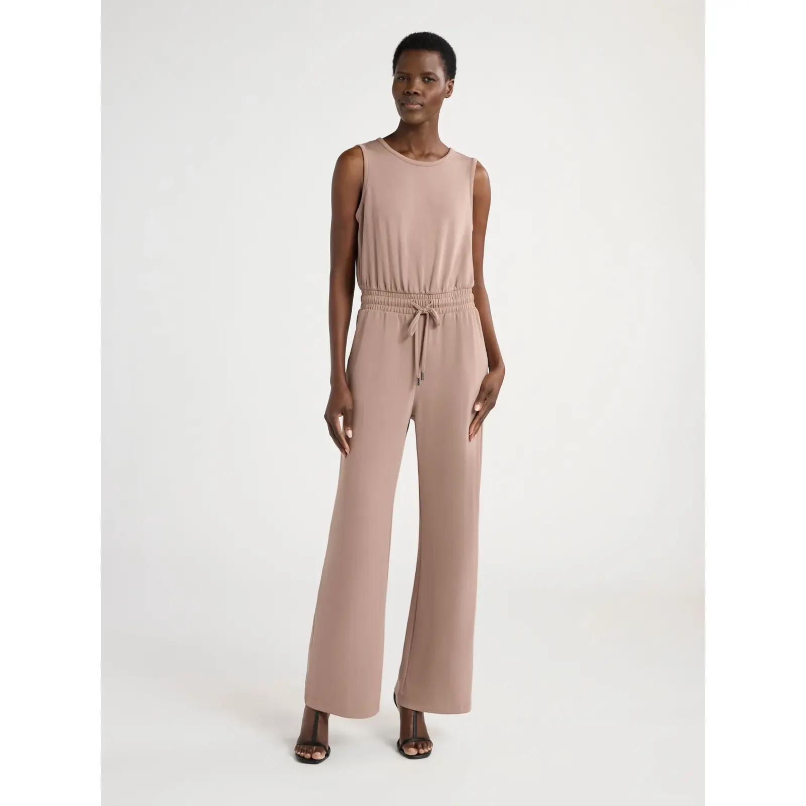 Scoop Women’s Scuba Knit Racerback Wide Leg Jumpsuit, Sizes XS-XXL