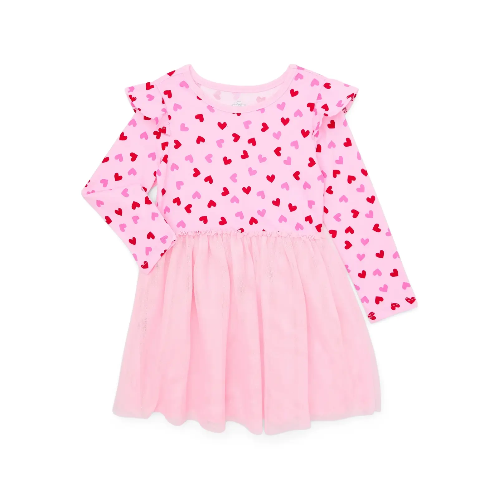 Way To Celebrate Toddler Girl Valentine's Day Long Sleeve Mesh Dress