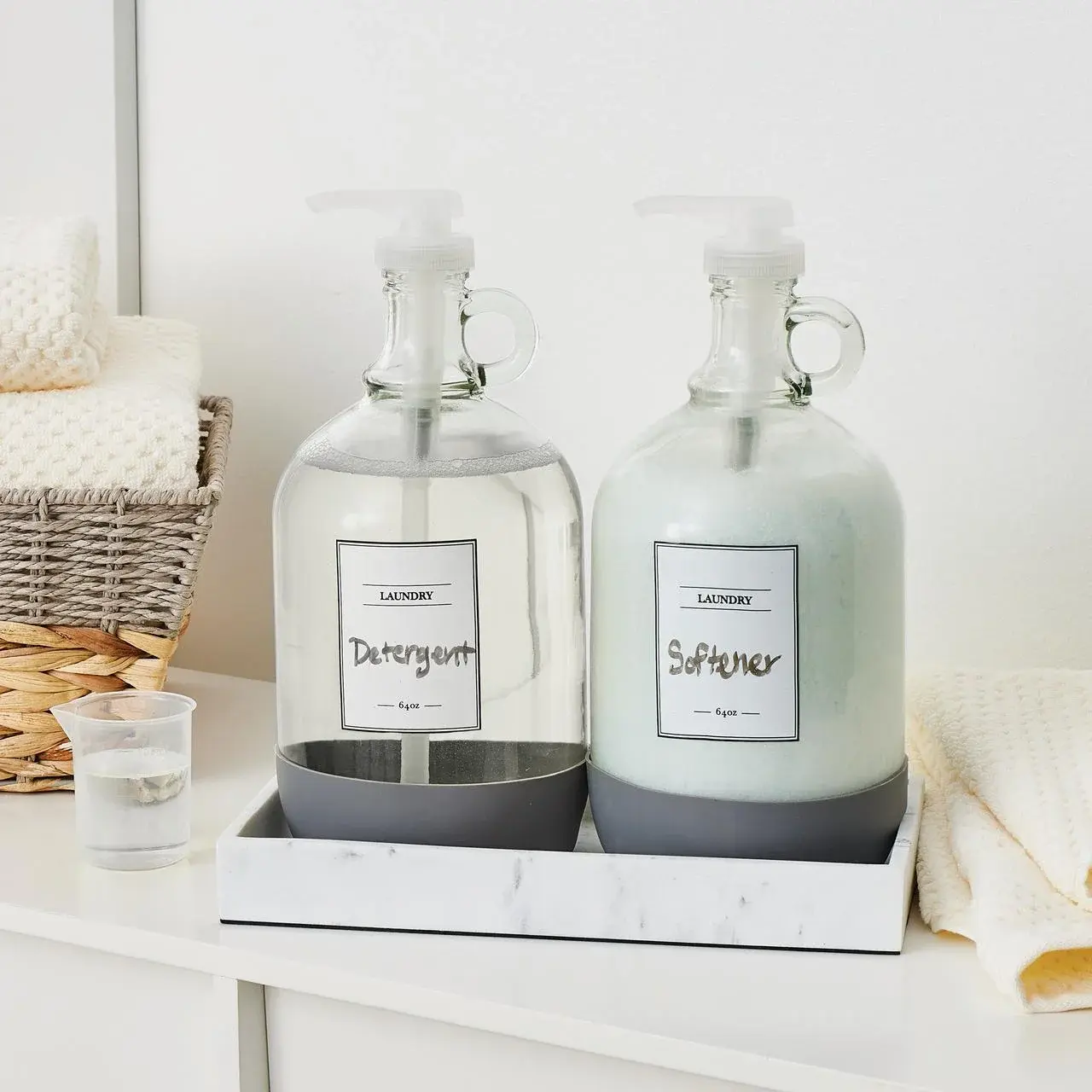 Better Homes & Gardens Glass & Resin Laundry Detergent Dispenser Set