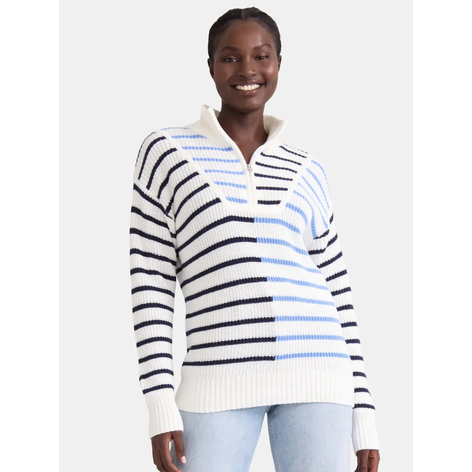 Time and Tru Women's Half Zip Pullover Sweater