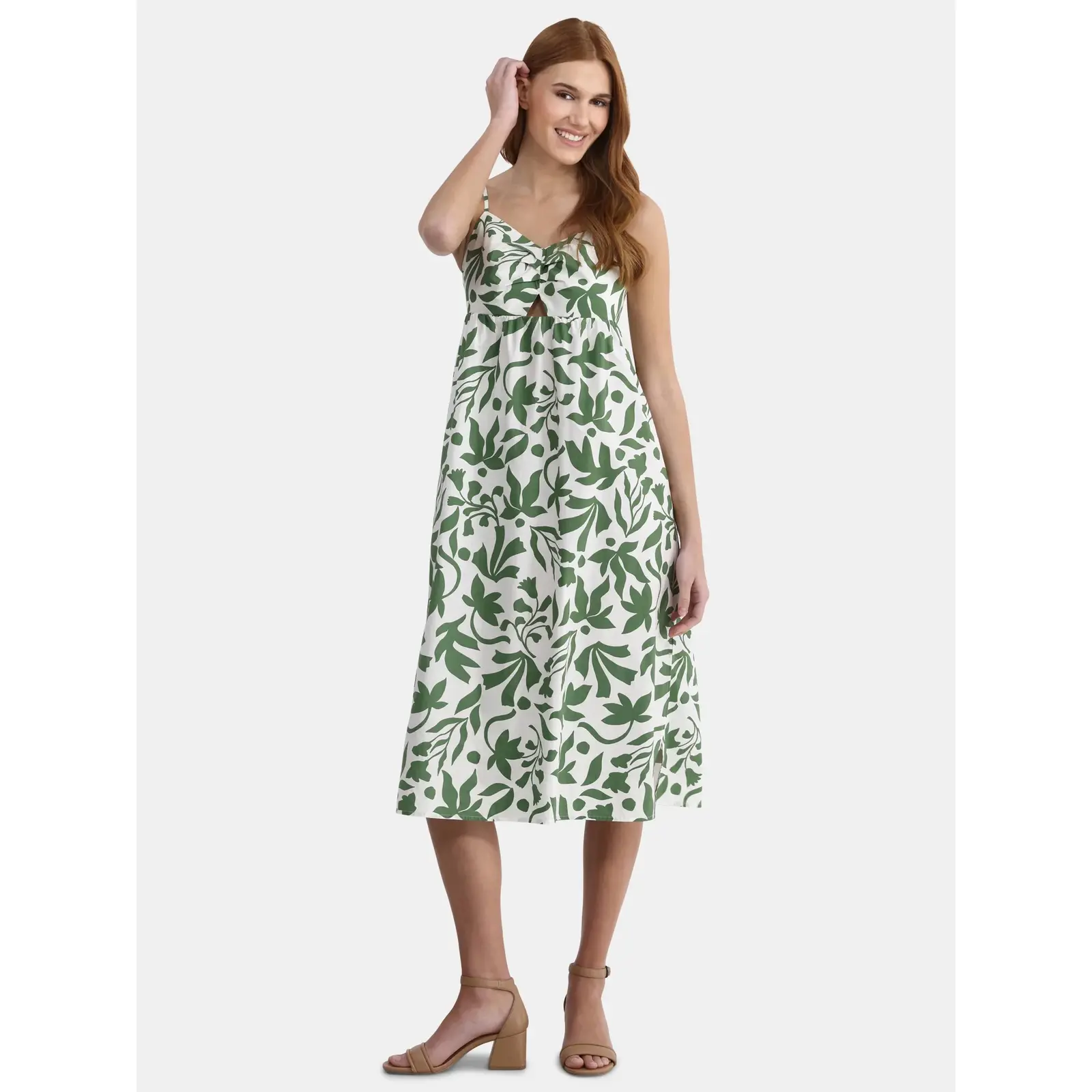 Time and Tru Smocked Midi Dress