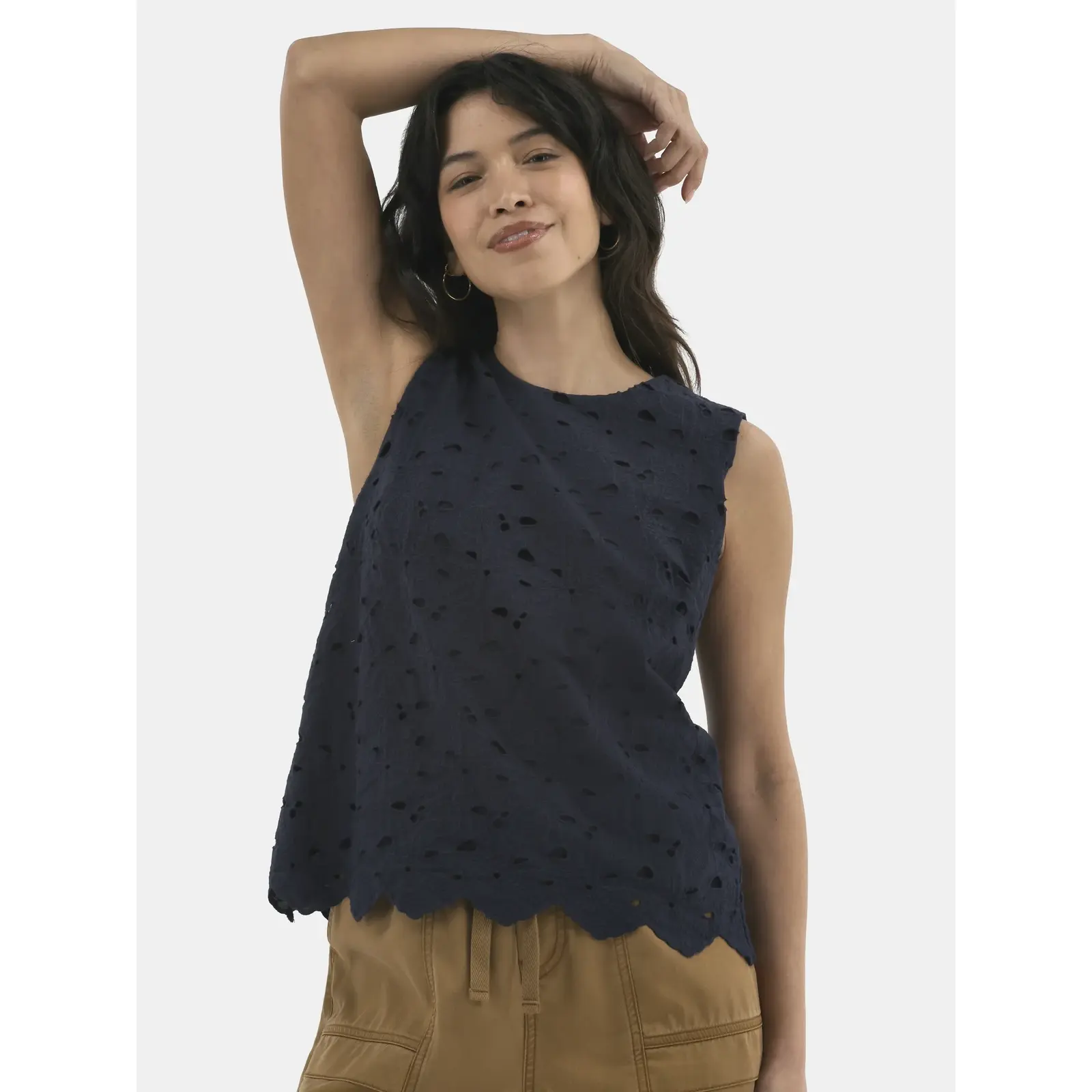 Time and Tru Eyelet Embroidery Top