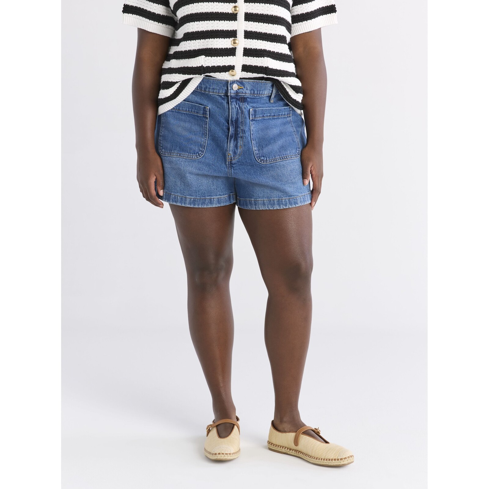 Free Assembly Patch Pocket Denim Shorts