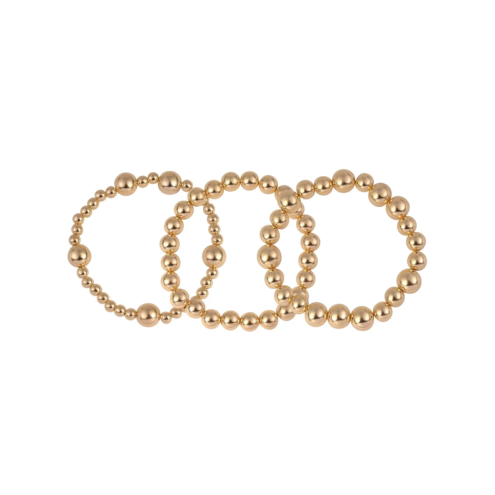 Time and Tru Gold-Tone Textured Stretch Bracelet Set