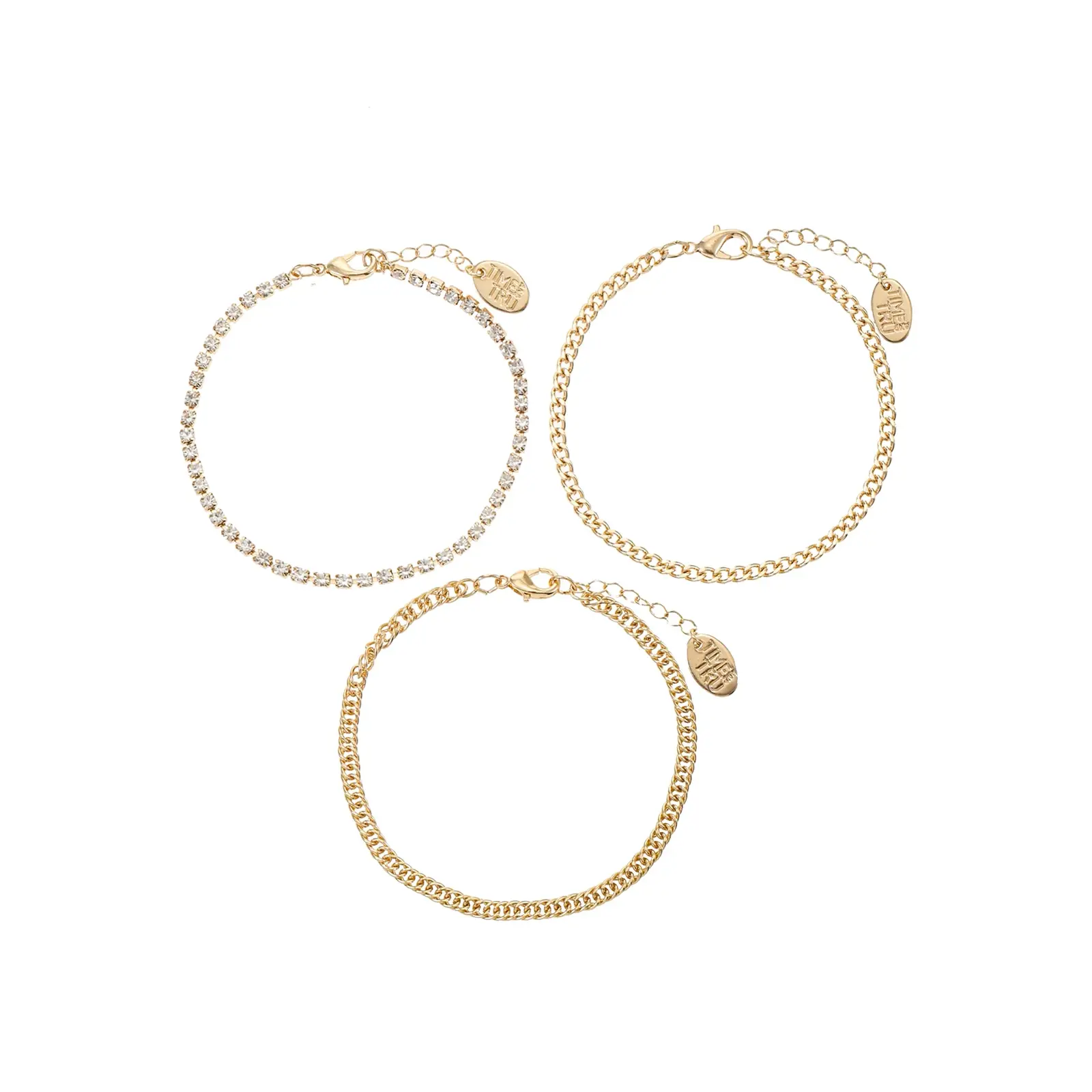 Time and Tru Gold Tone and Cubic Zirconia Tennis Bracelet Set