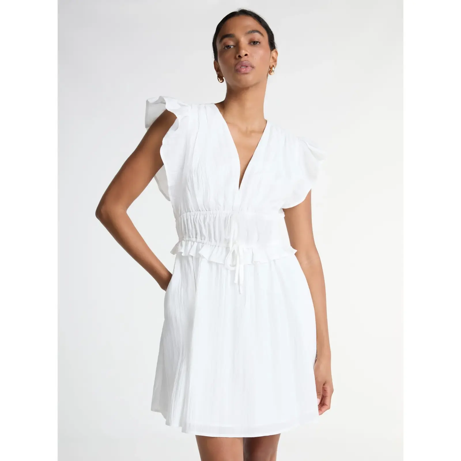Scoop Crinkle Gauze Mini Dress