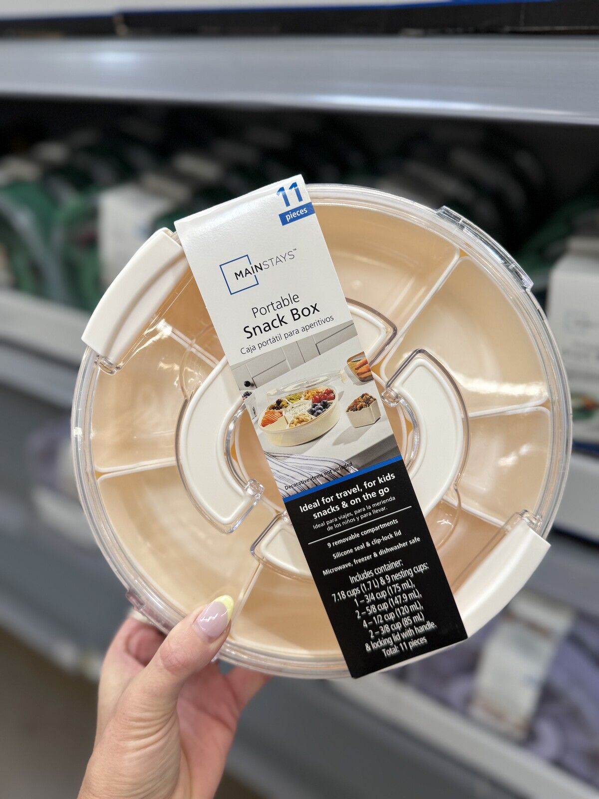 Mainstays Plastic Round Food Storage Snack Container