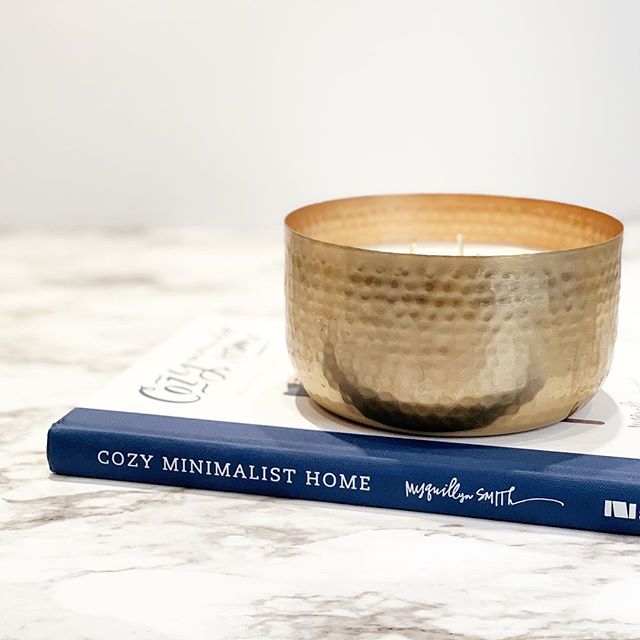 BHG Hammered Metal Bowl Candle