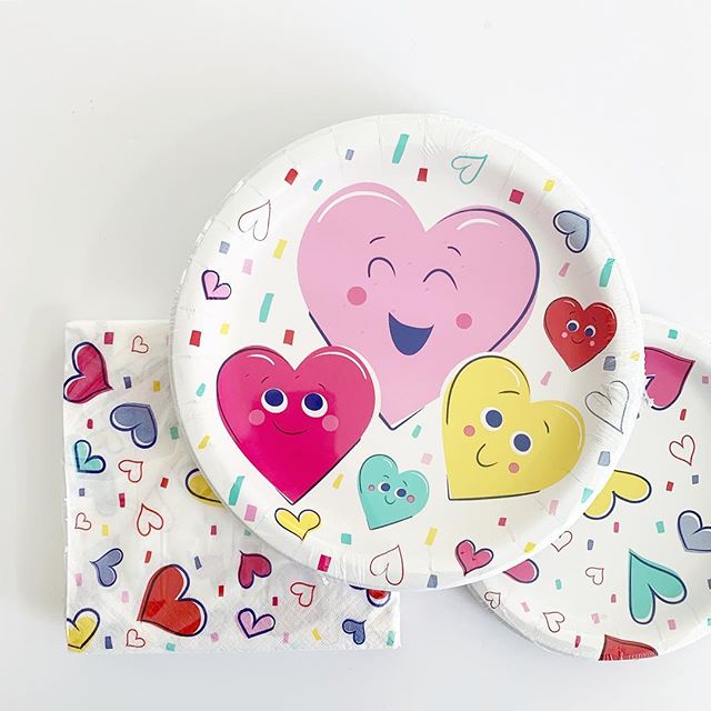 Valentine's Day Heart Plates and Napkins