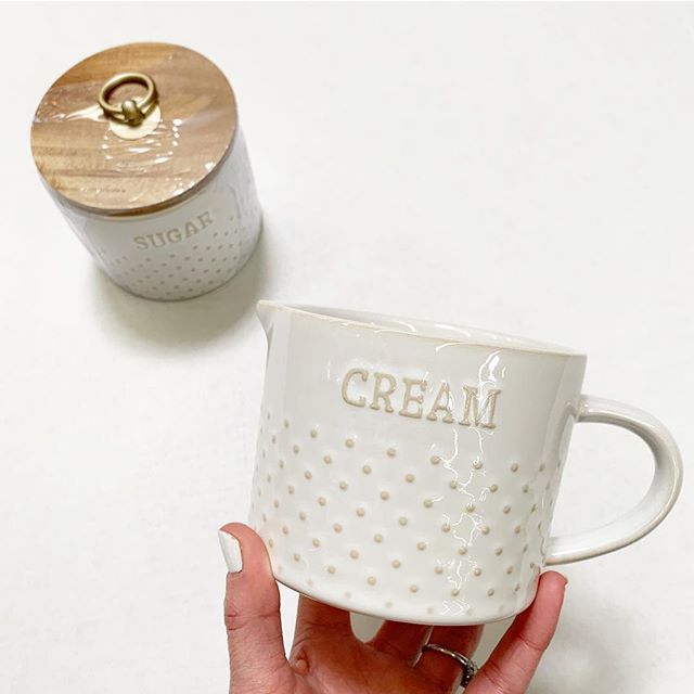 Better Homes and Gardens Dotted Cream Pitcher and Sugar Canister