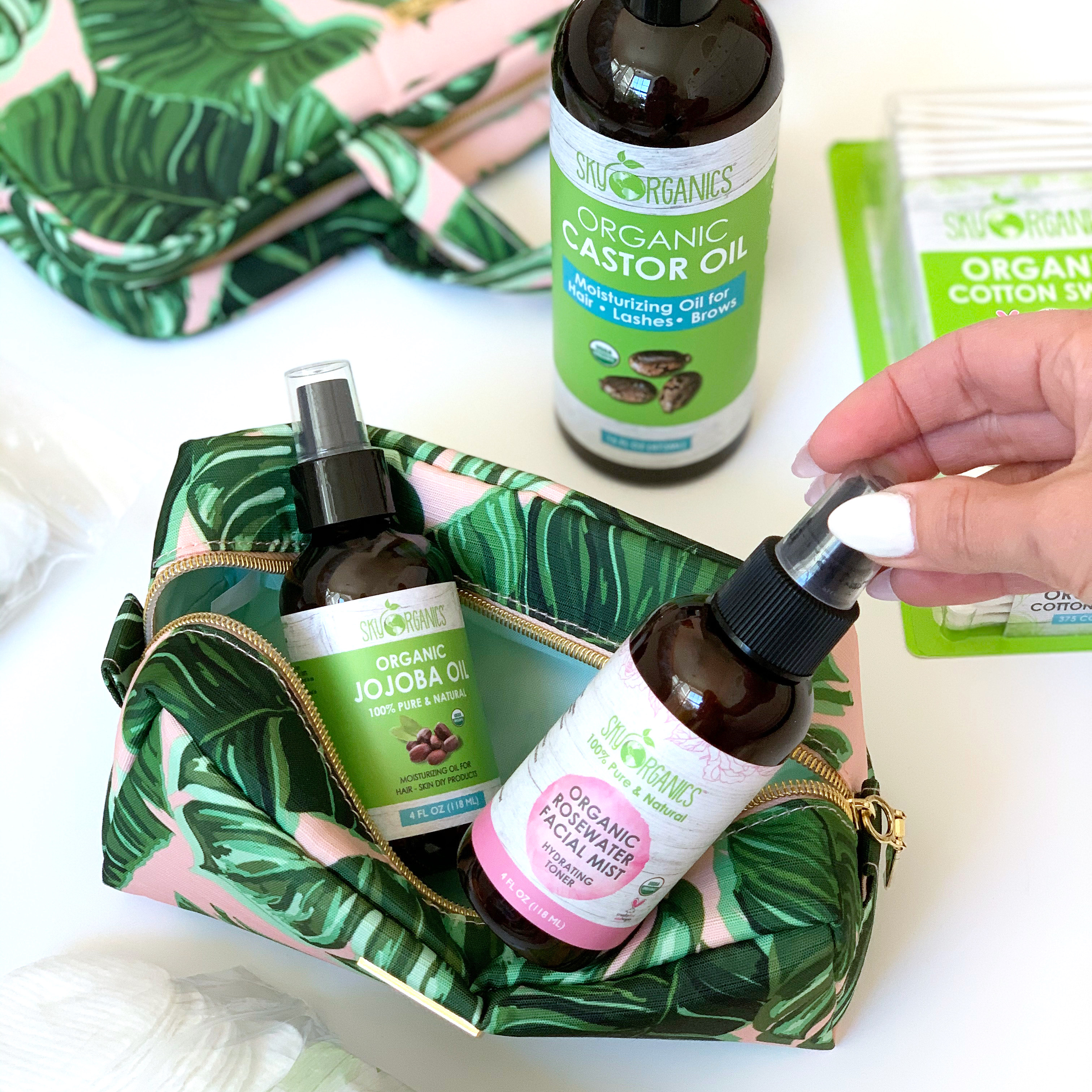 Sky Organics Rose Water, Jojoba Oil, and Castor Oil