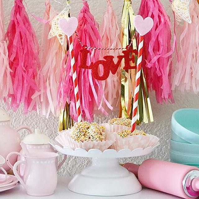 Valentine's Day Tassel Garland Kit and Cake Topper