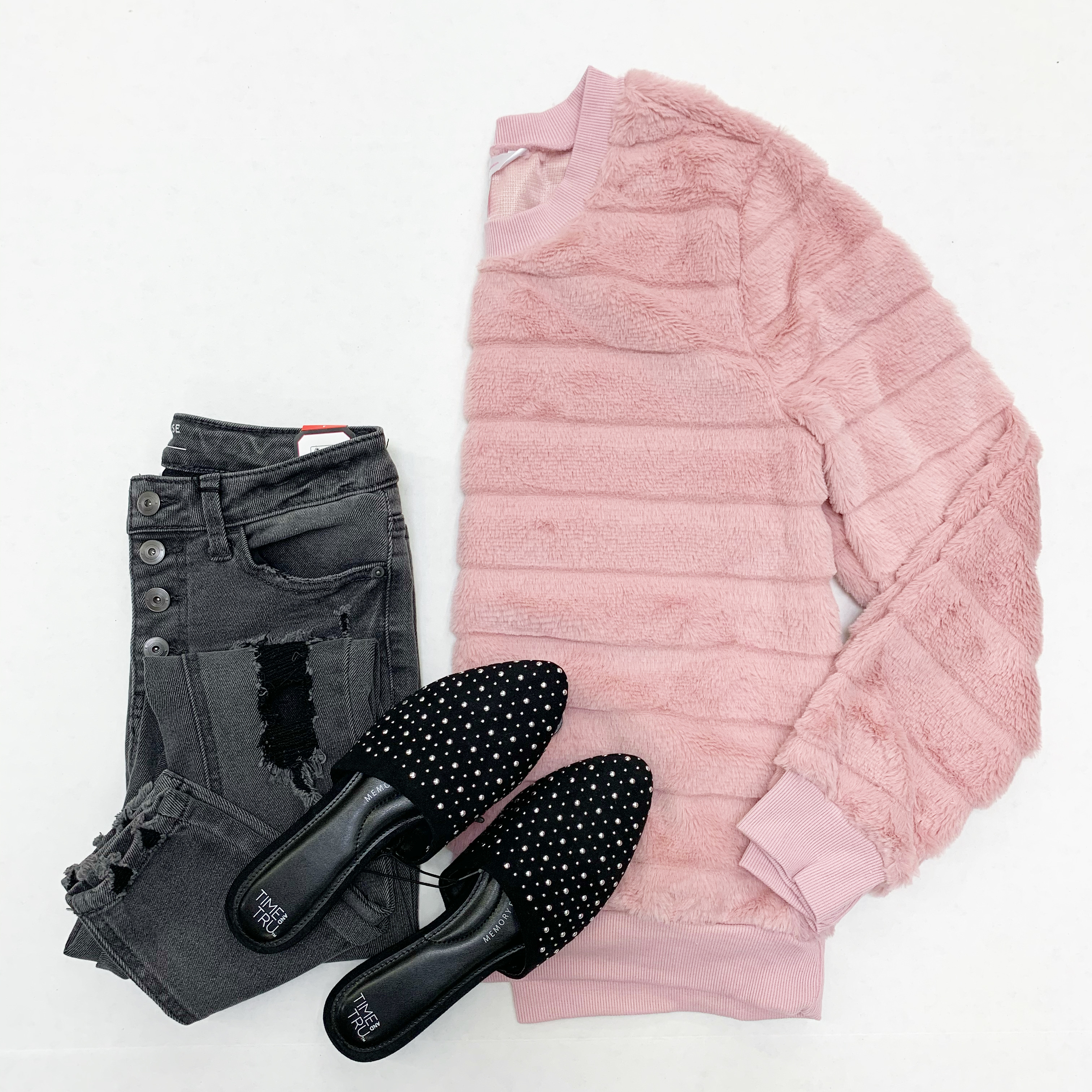 Faux Fur Pullover with NoBo Jeans