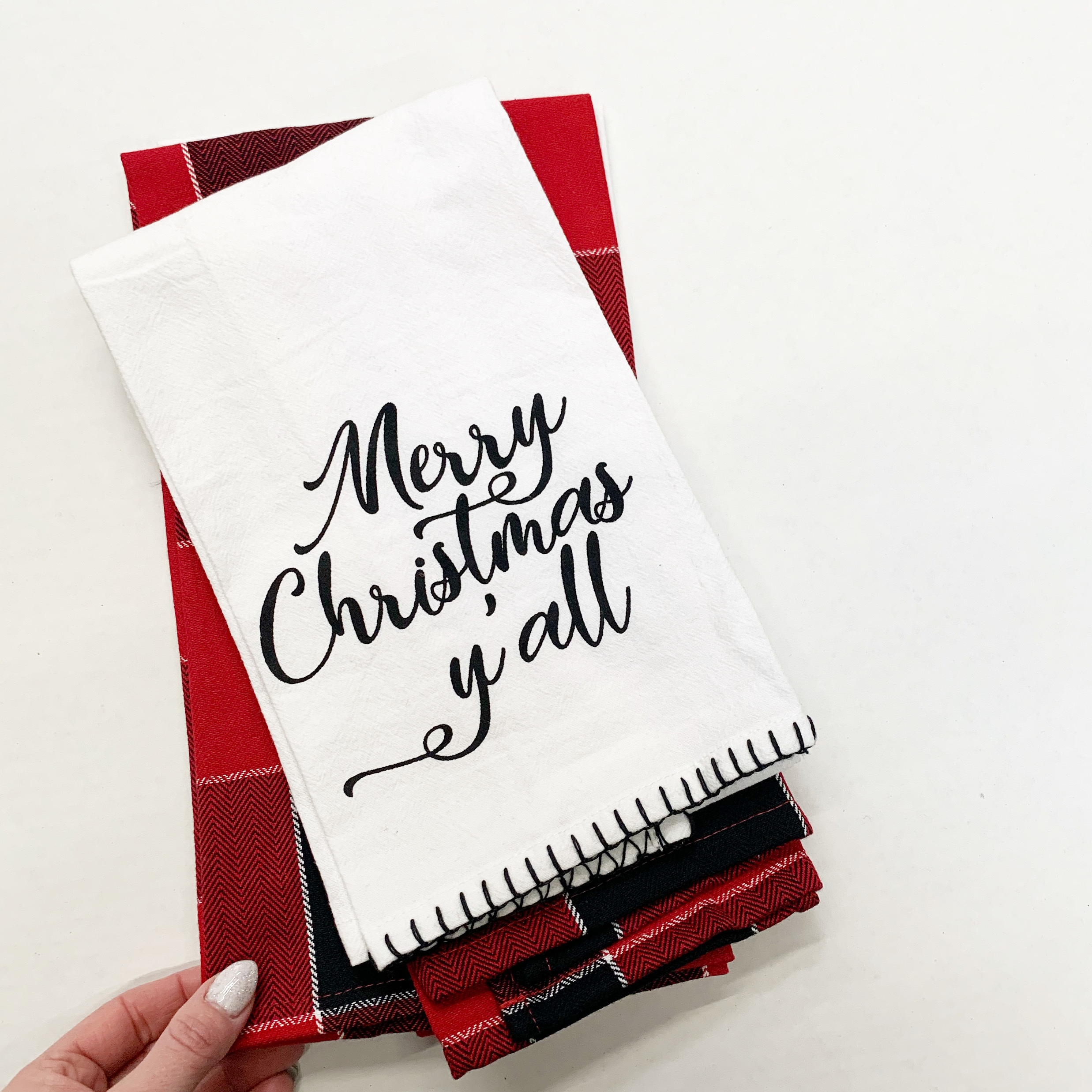 Merry Christmas Y'all Kitchen Towel