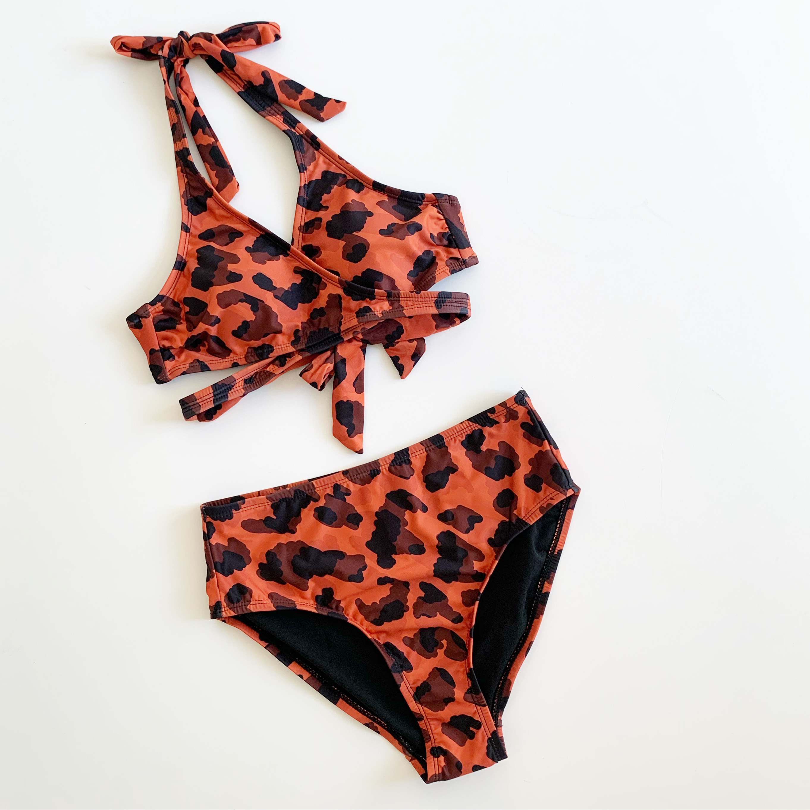 Social Angel Andrea Wrap Leopard Swimsuit Set