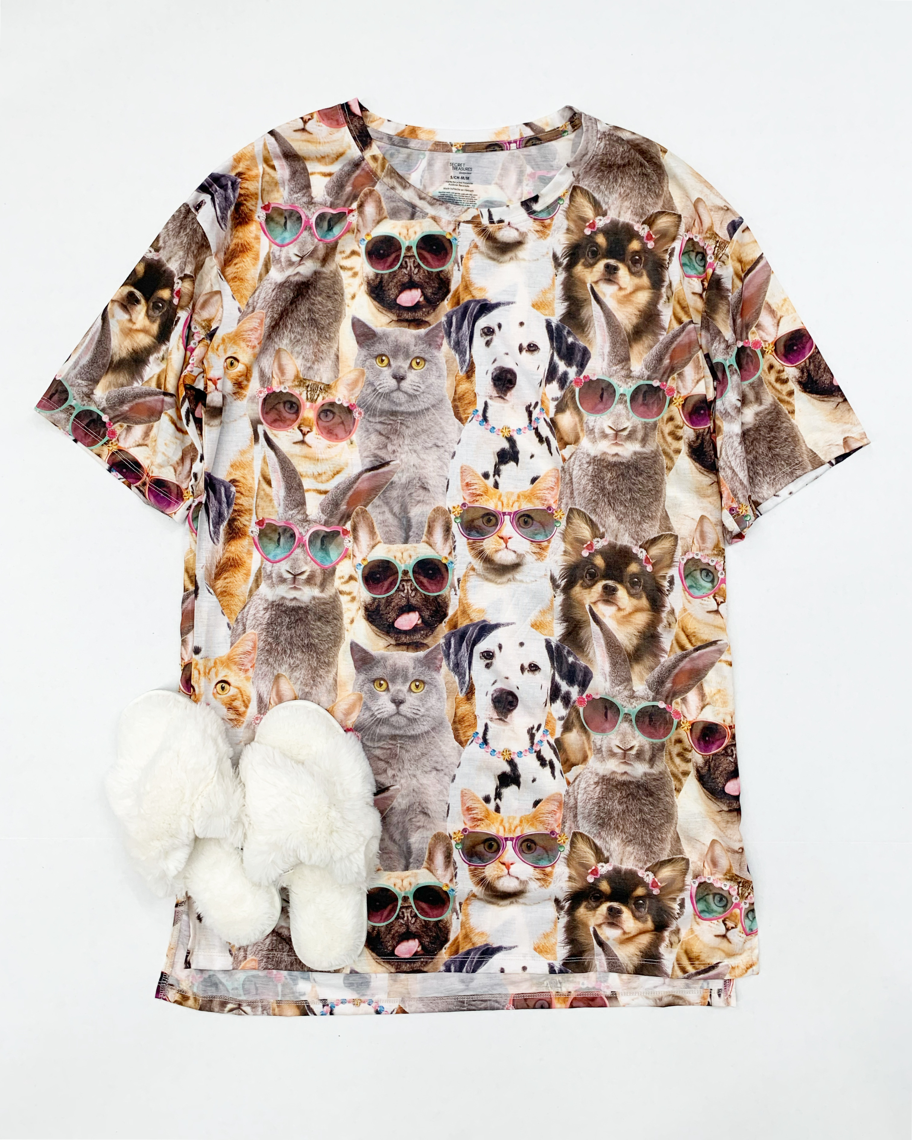 Secret Treasures Short Sleeve Sleep Shirt - Animals