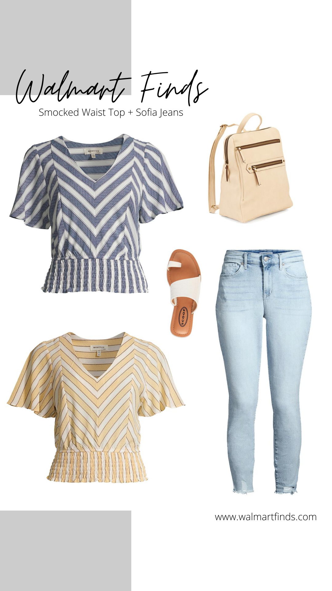 Montaeu Smocked Waist Top + Sofia Jeans