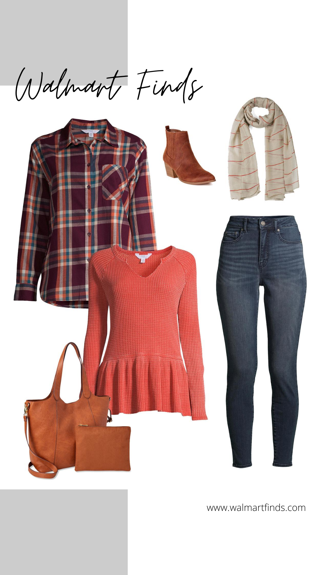 Time and Tru Orange Harvest Peplum + More