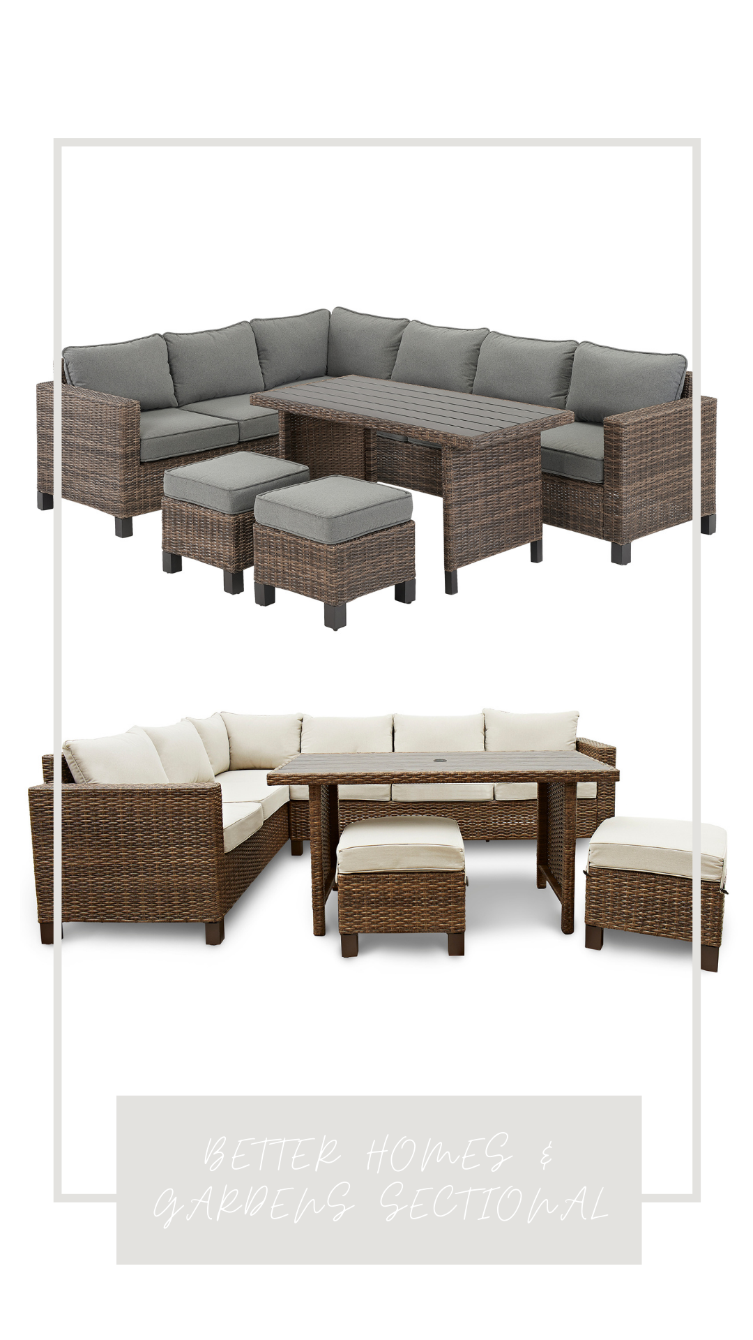 Better Homes and Gardens Brookbury 5-Piece Patio Wicker Sectional Set