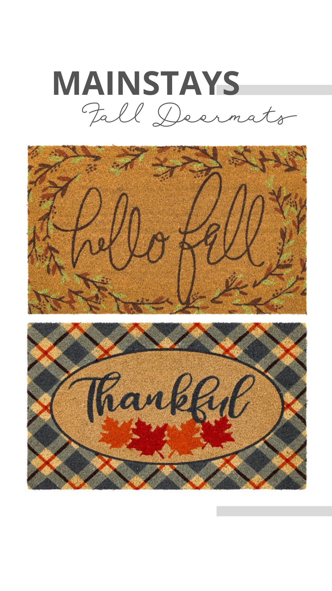 Mainstays Hello Fall and Thankful Doormats