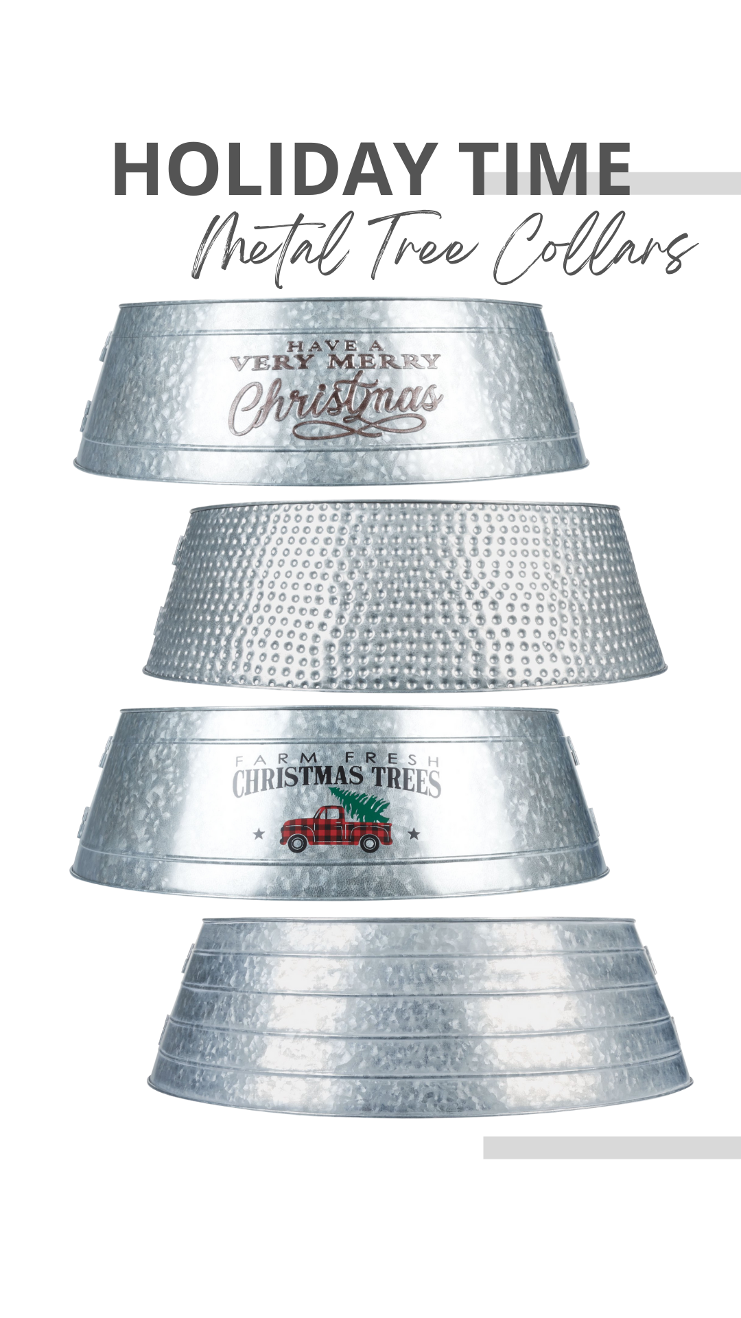 Holiday Time Galvanized and Metal Tree Collars