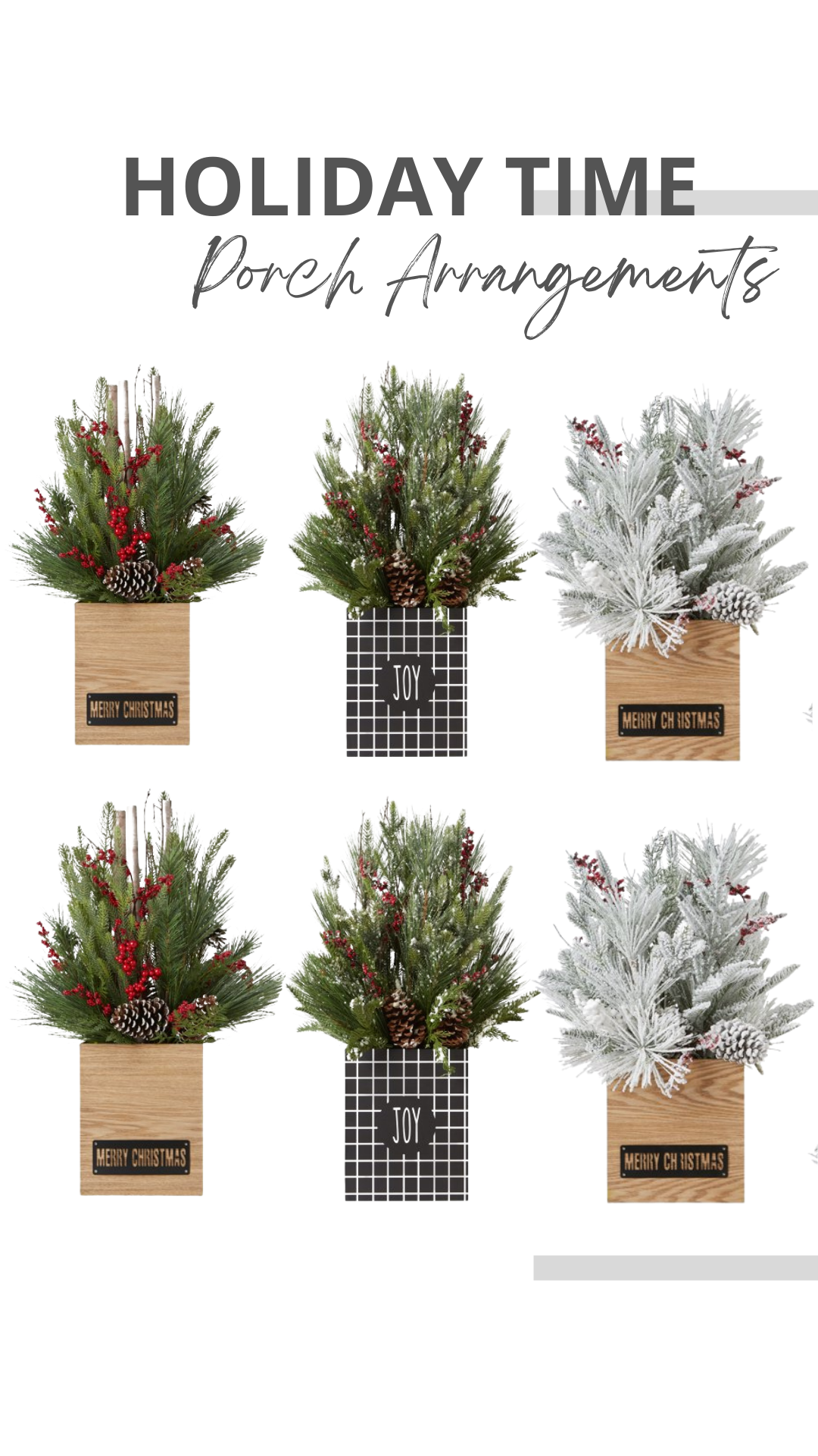 Holiday Time Porch Arrangements