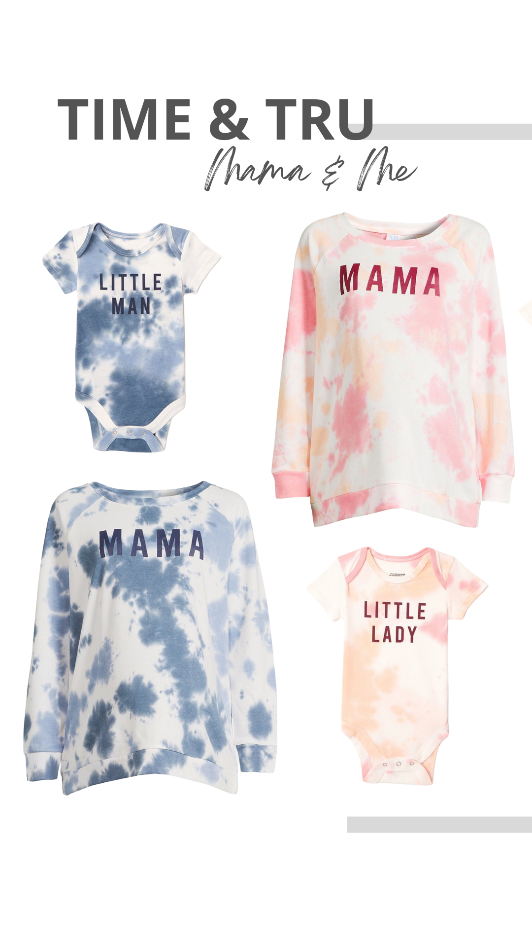Time and Tru Maternity Mama and Me Sweatshirt and Bodysuit Set