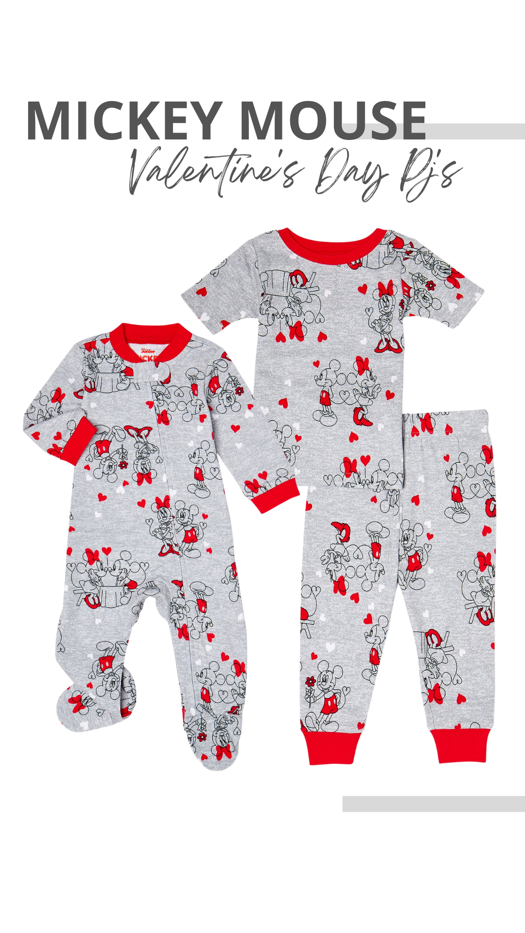 Mickey Mouse Kids Valentine's Day Pajamas