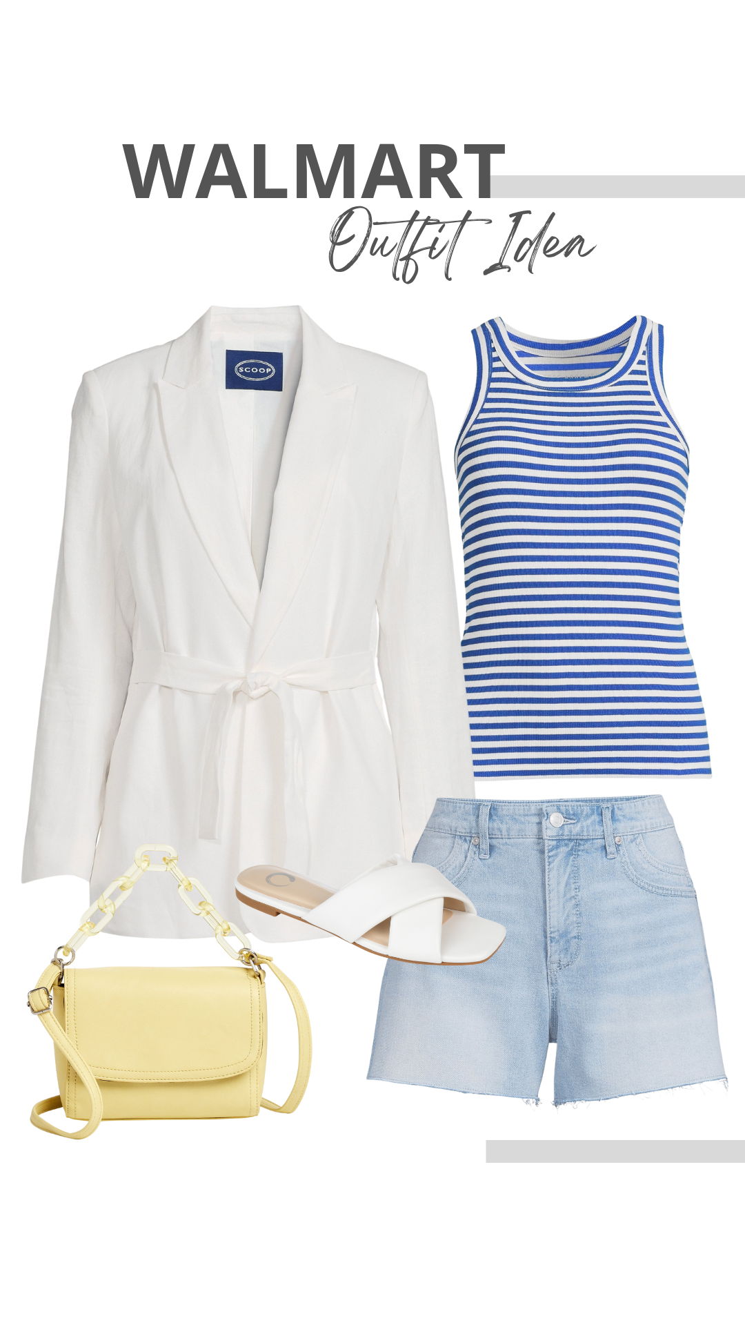 Walmart Blazer and Shorts Outfit Idea