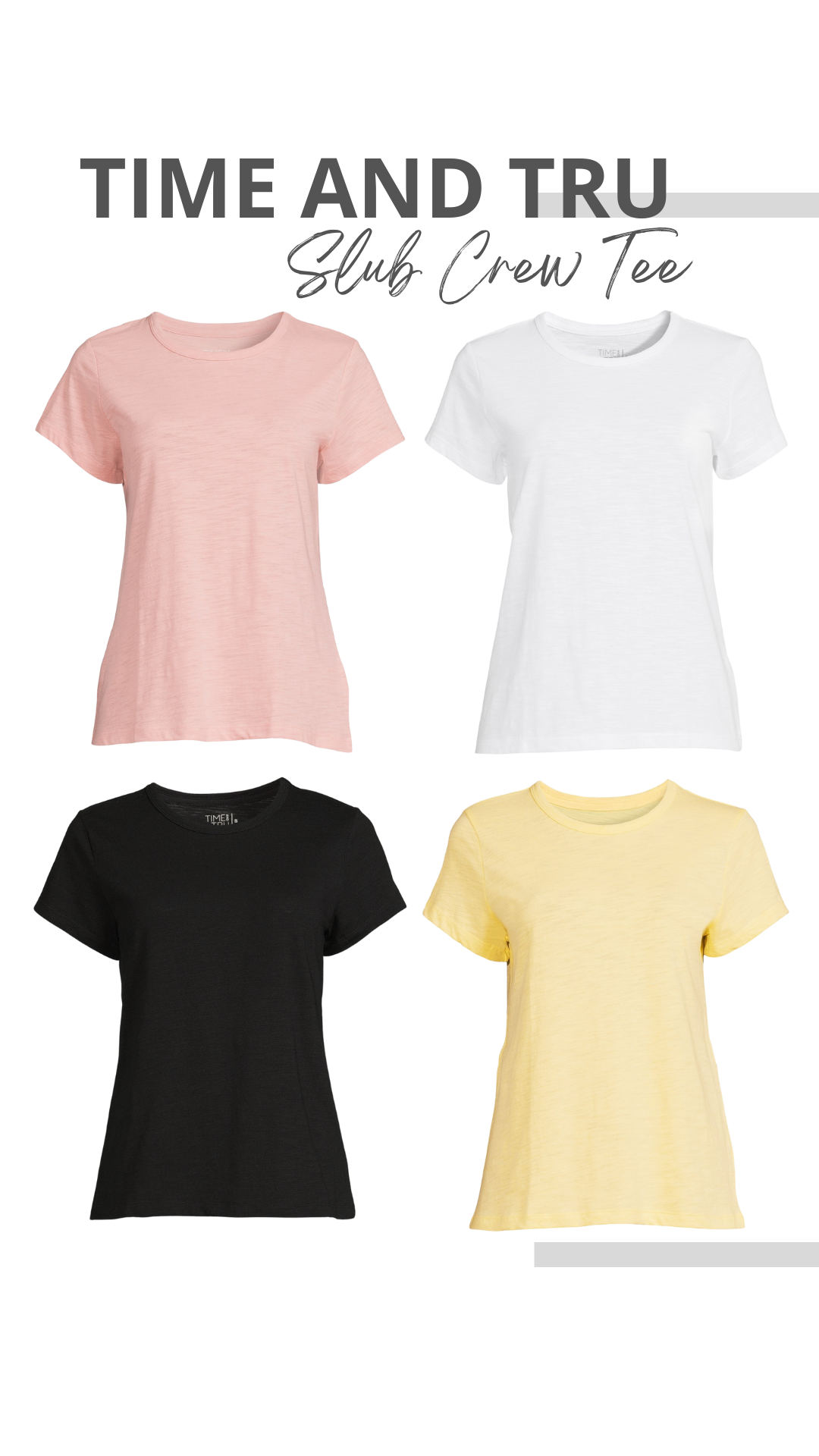 Time & Tru Women's Slub Crew T-Shirt