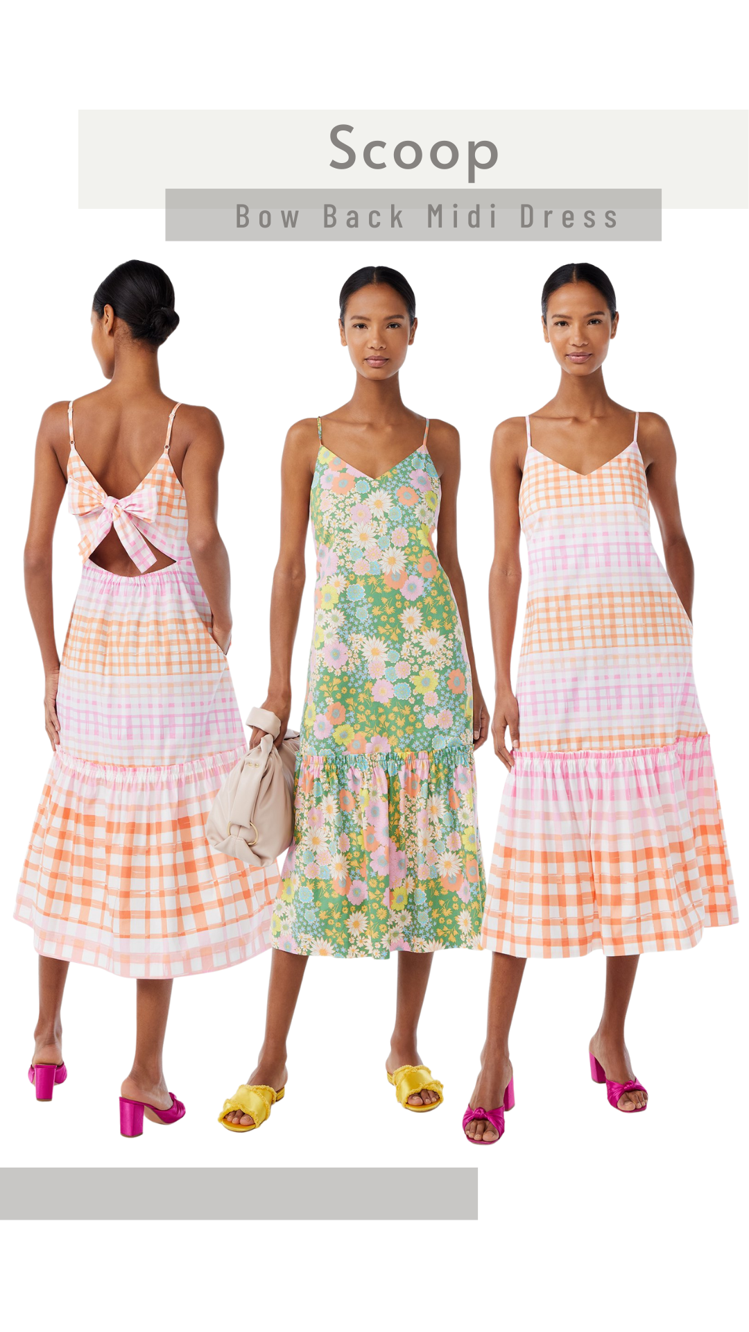 Scoop Bow Back Midi Dress