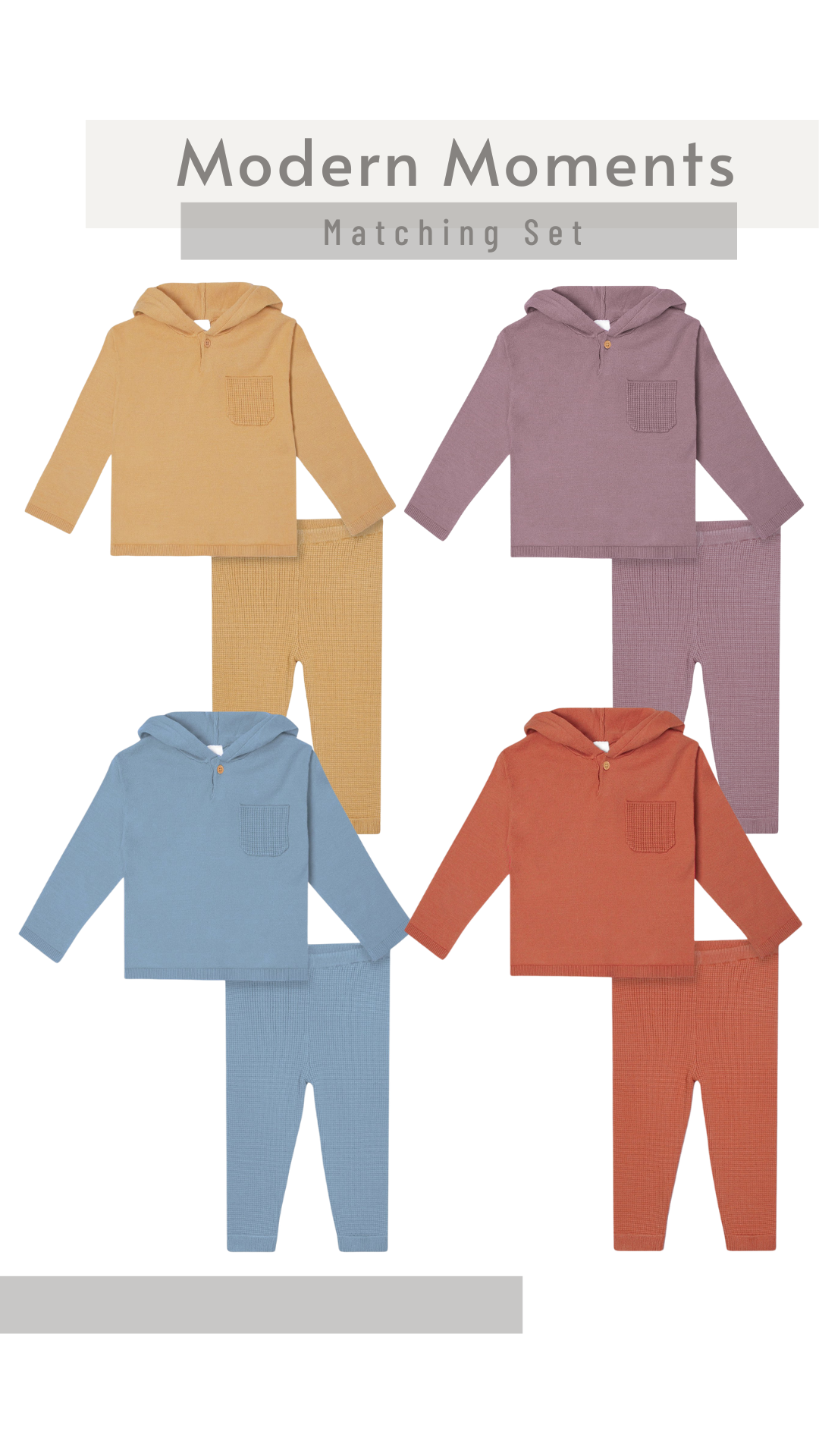 Modern Moments by Gerber Baby & Toddler Boy or Girl Gender Neutral Sweater Knit Hoodie & Pant Matching Set