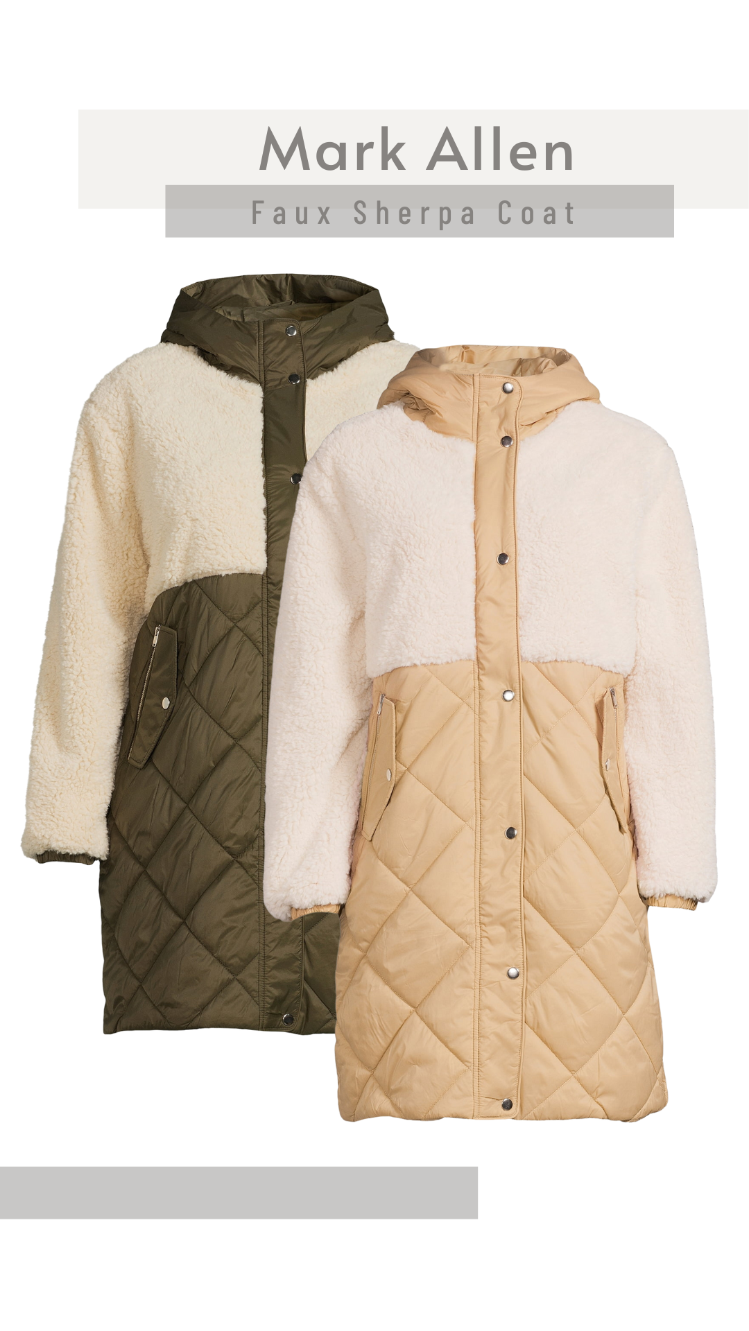 Mark Alan Faux Sherpa Quilted Coat