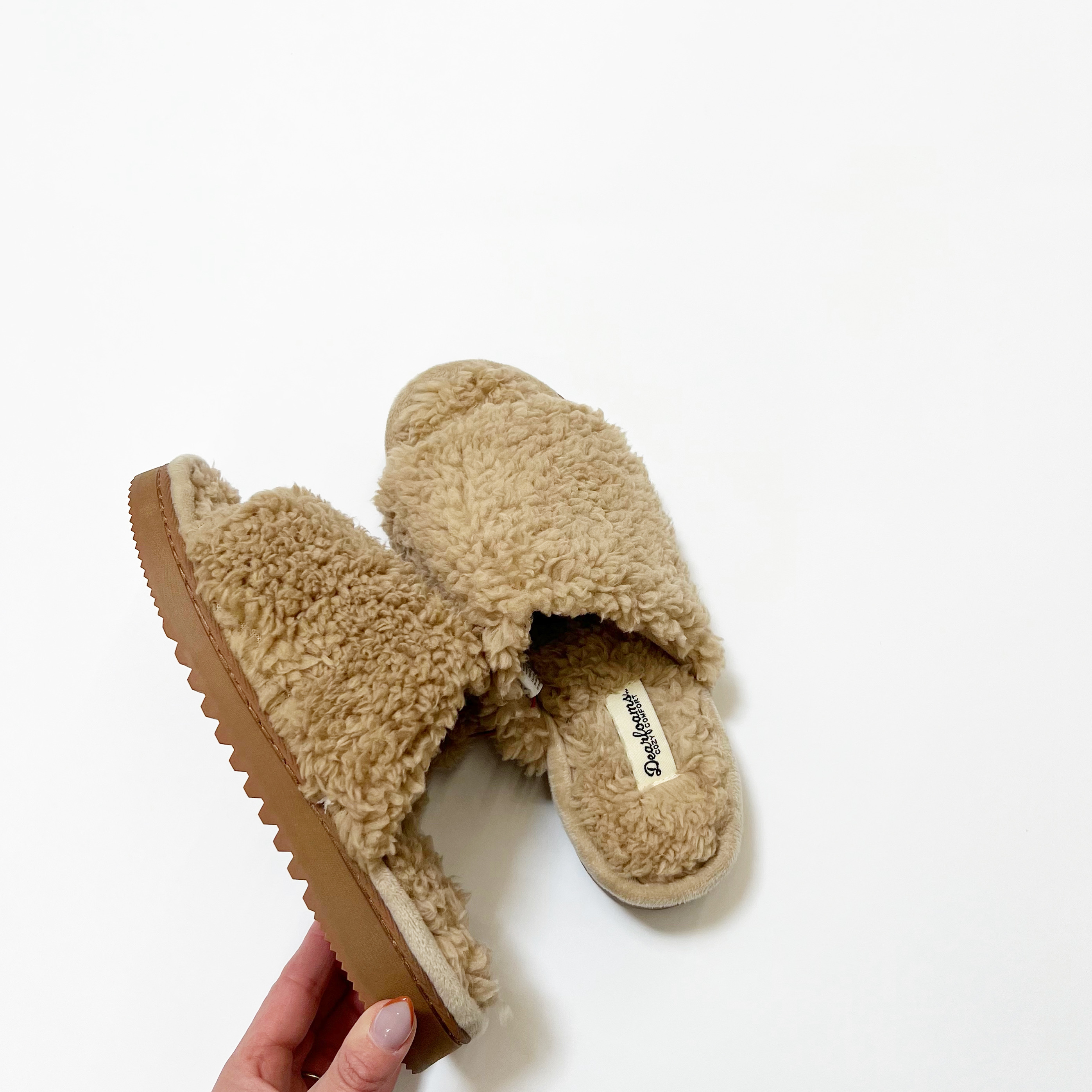 Dearfoams Cozy Comfort Teddy Slide Slippers
