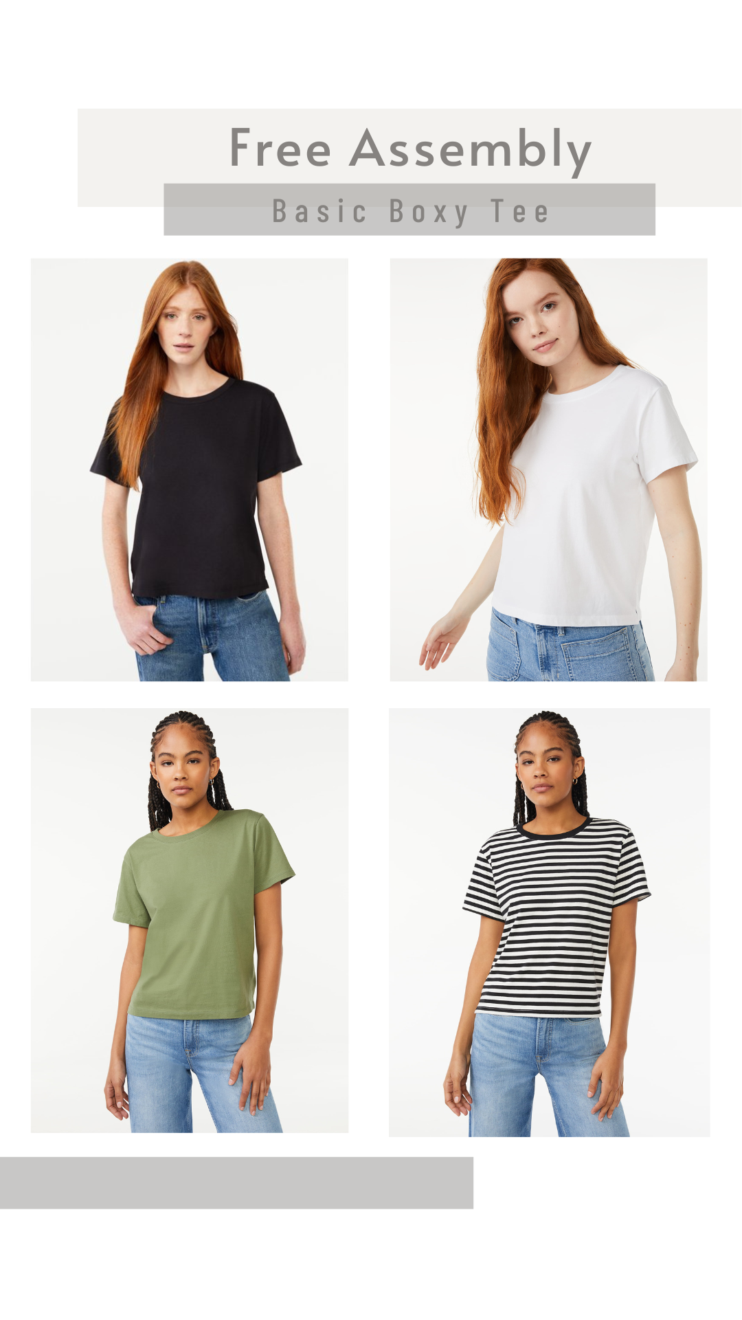 Free Assembly Crop Box Tee with Short Sleeves